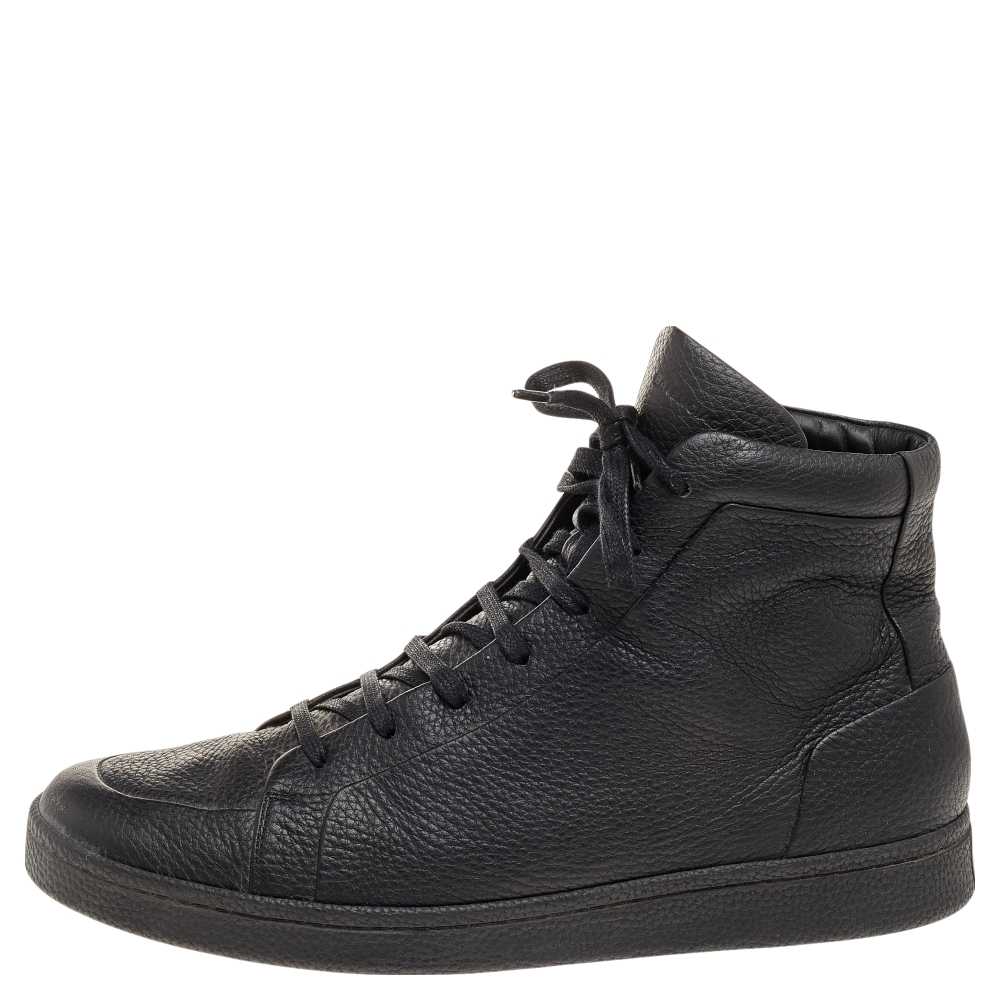 

Balenciaga Black Leather High Top Sneakers Size