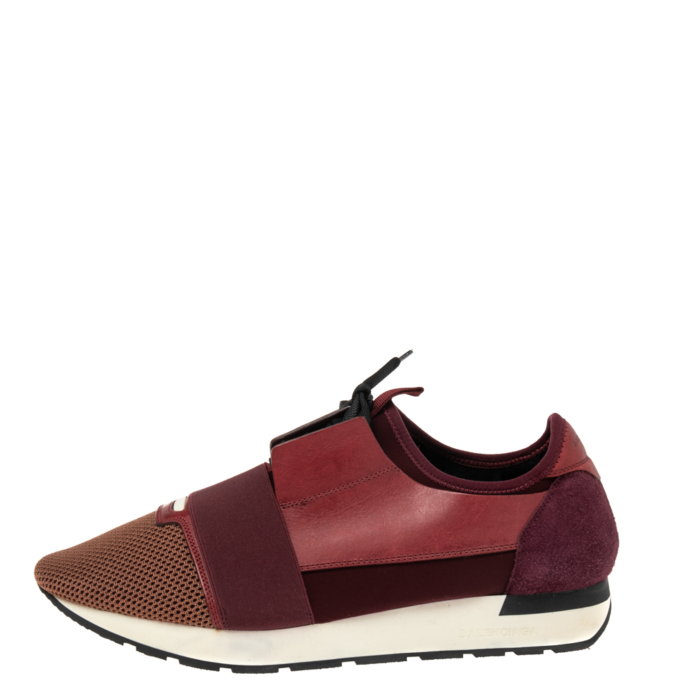 

Balenciaga Tri Color Suede and Mesh Race Runner Sneakers Size, Burgundy