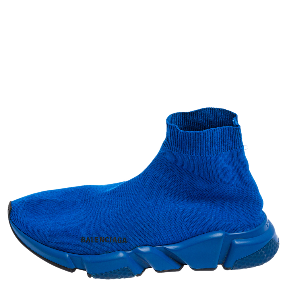 

Balenciaga Blue Knit Fabric Speed Sneakers Size