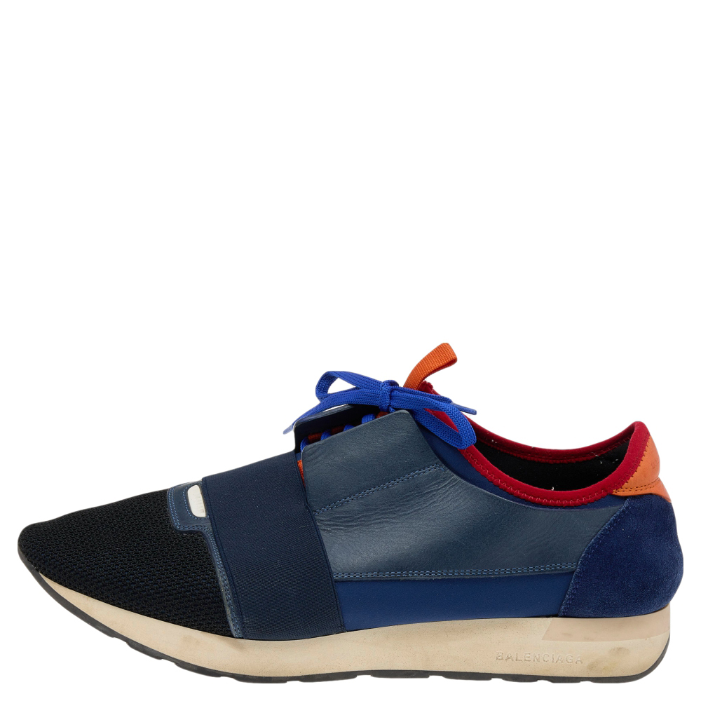 

Balenciaga Multicolor Mesh/Suede/Leather/Stretch Fabric Race Runner Sneakers Size