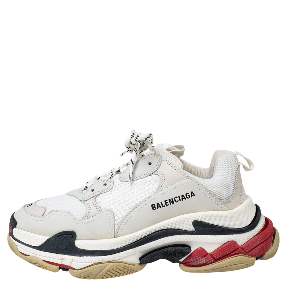 

Balenciaga Multicolor Mesh And Leather Triple S Platform Sneakers Size