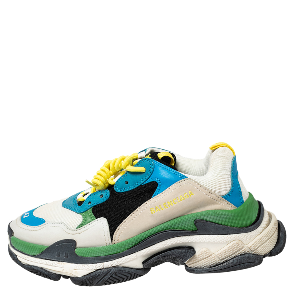 

Balenciaga Multicolor Leather And Mesh Triple S Trainer Sneakers Size