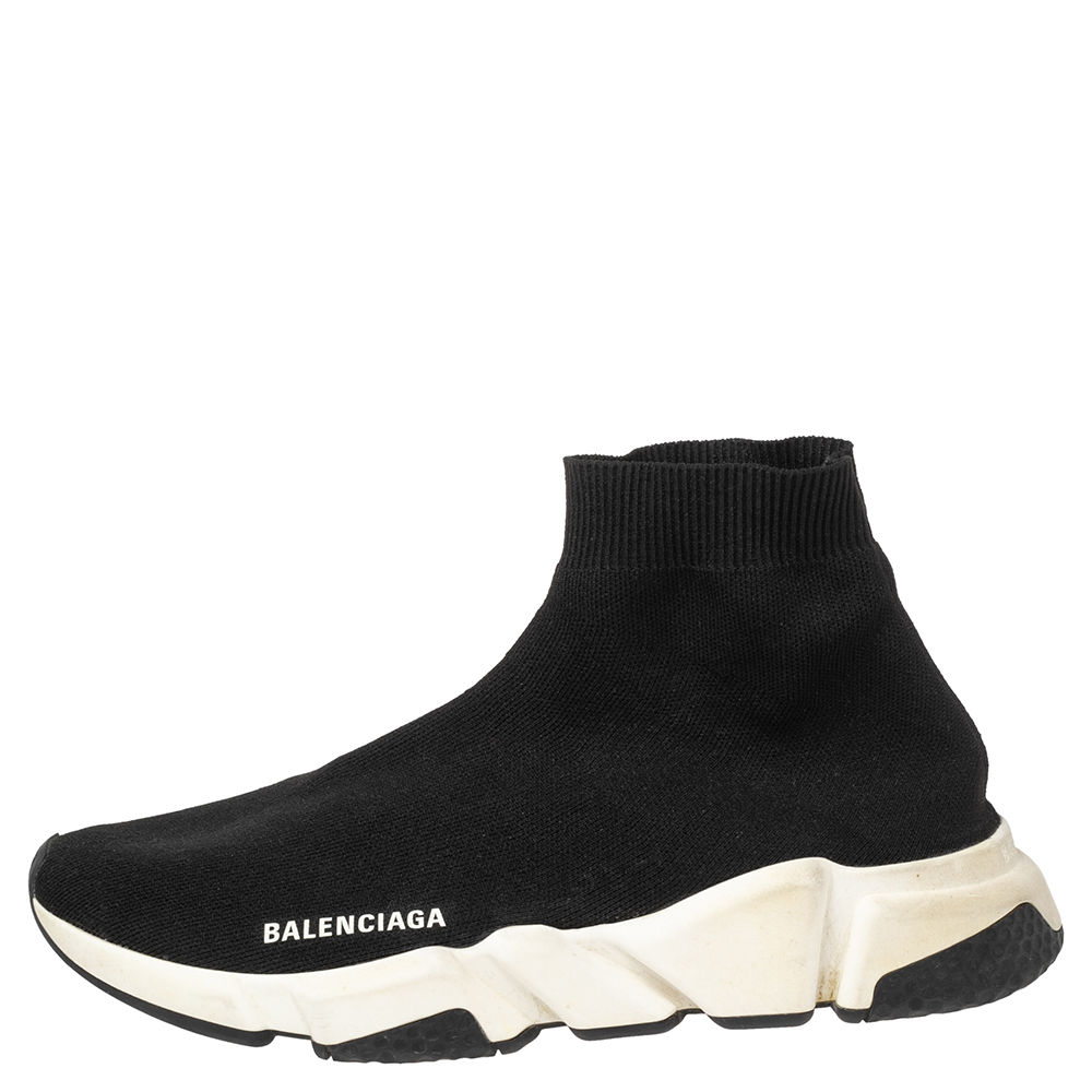 

Balenciaga Black Knit Fabric Speed High Top Sneakers