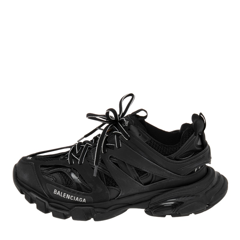 

Balenciaga Black Leather and Mesh Track 2 Open Sneakers Size