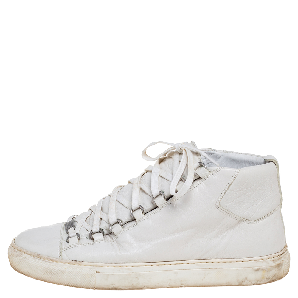 

Balenciaga White Leather Arena Sneakers Size