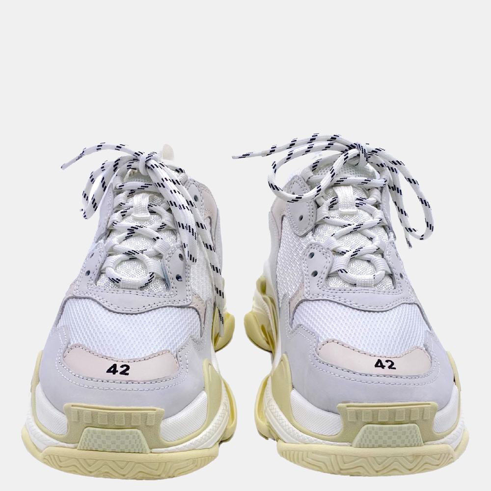 

Balenciaga White Double foam and Mesh Triple S Sneakers Size EU