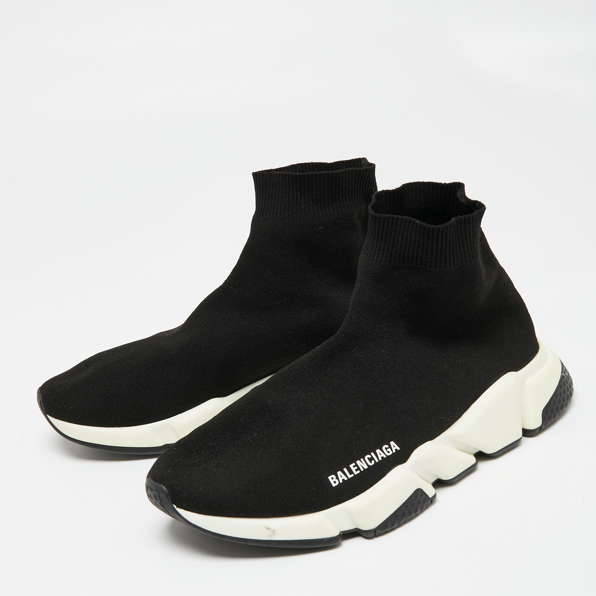 

Balenciaga Black Knit Fabric Speed High Top Sneakers
