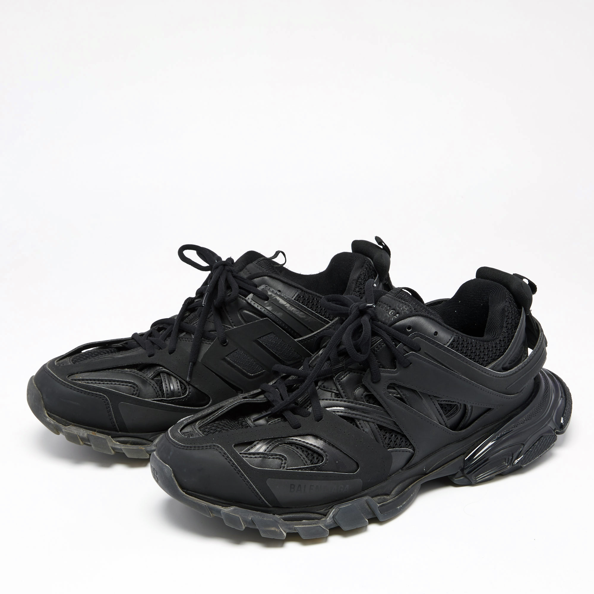 

Balenciaga Black Leather and Mesh Track Trainers Low-Top Sneakers Size