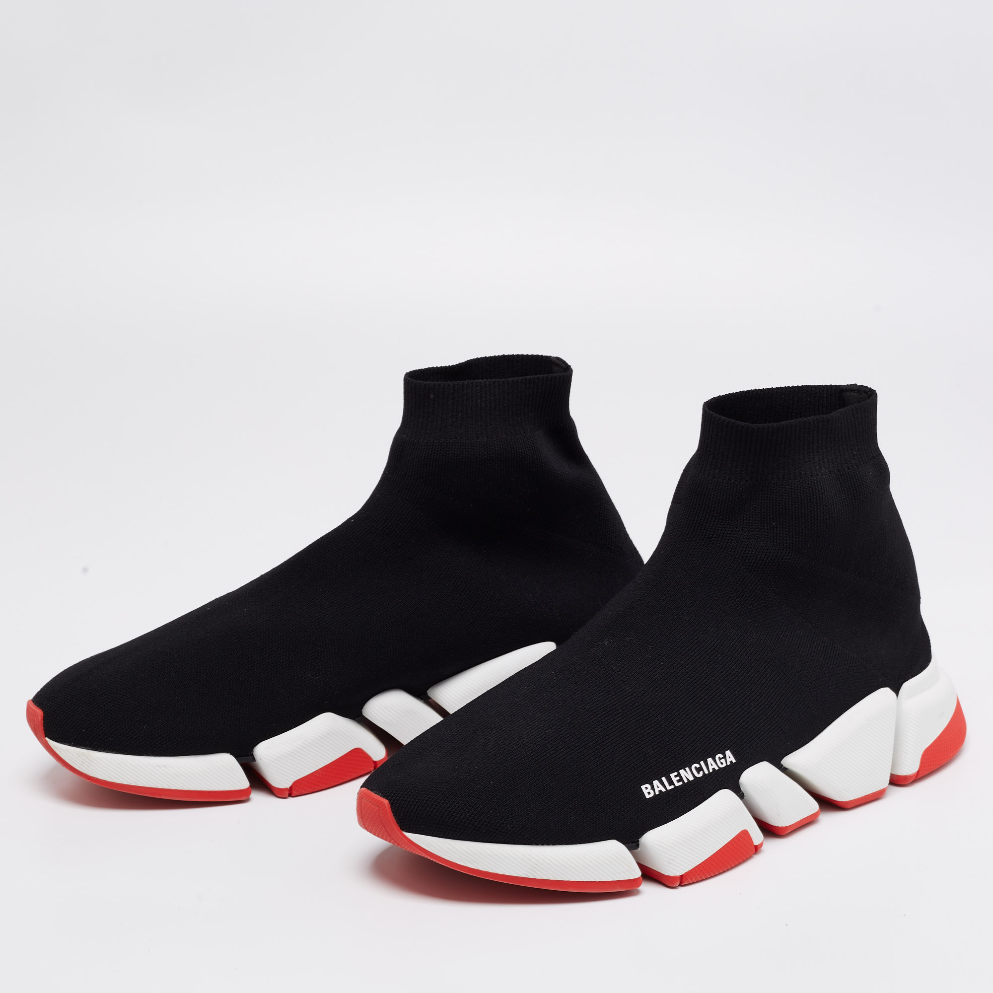 

Balenciaga Black Knit Fabric Speed Trainer High-Top Sneakers Size