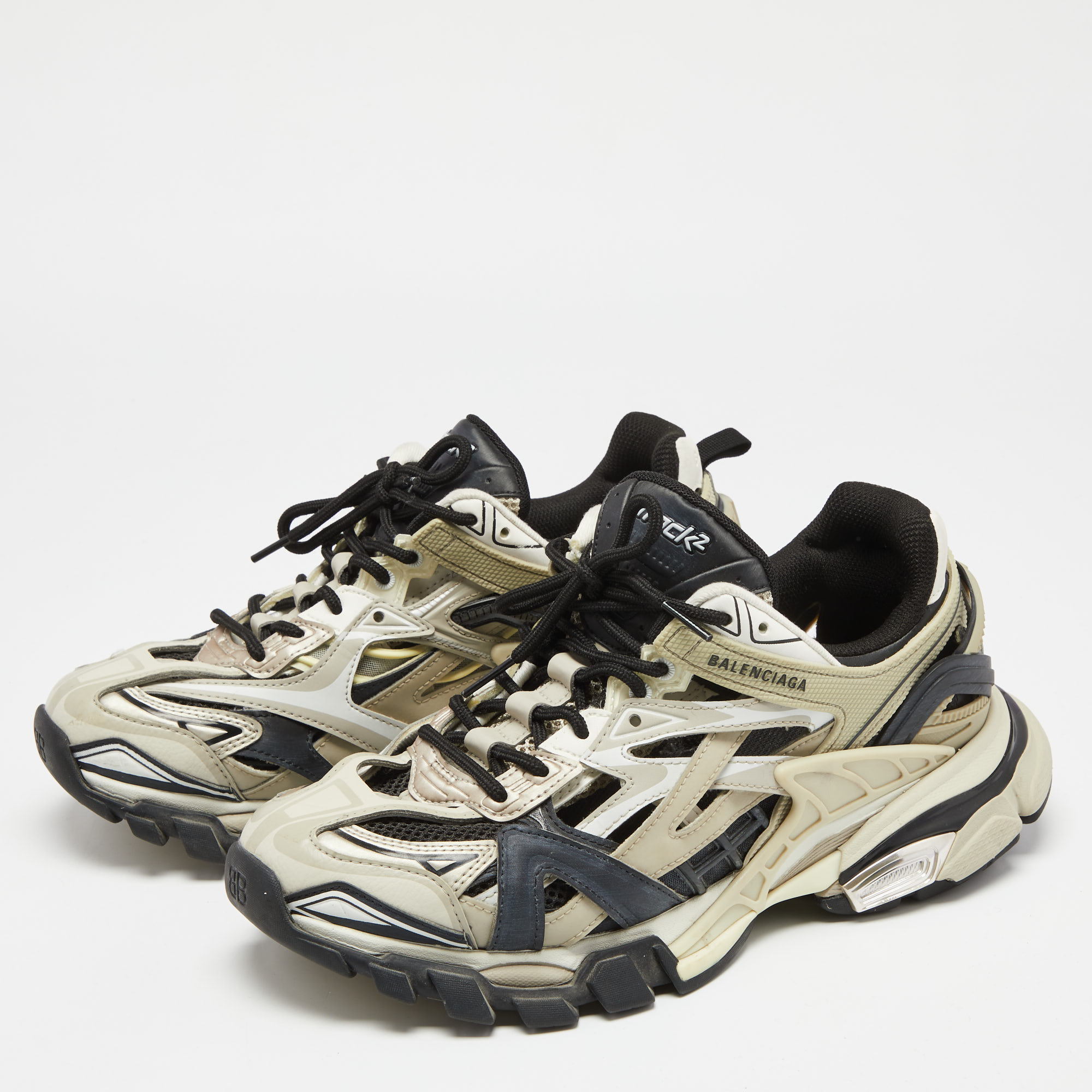 

Balenciaga Multicolor Mesh And Leather Track 2 Sneakers Size