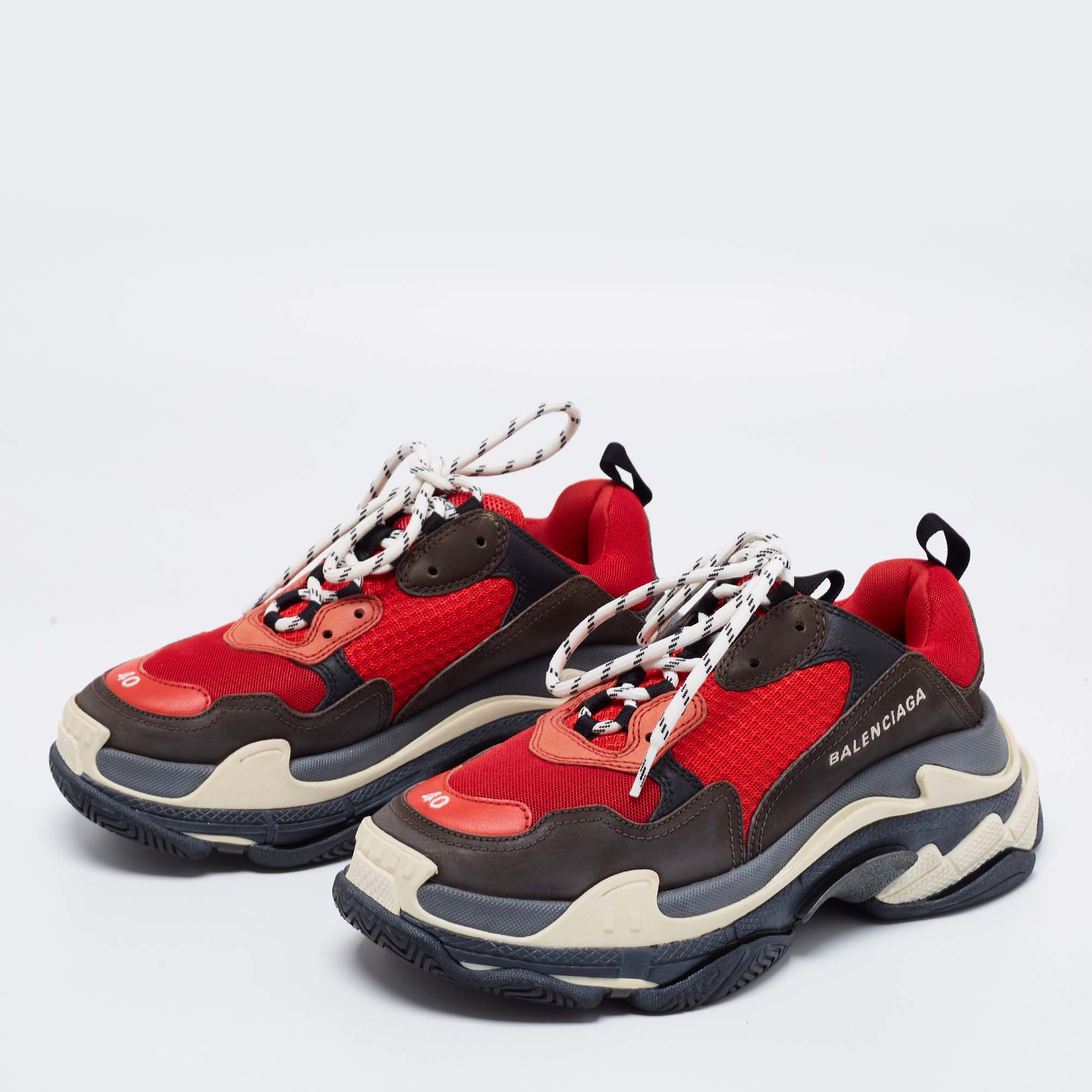

Balenciaga Multicolor Leather And Mesh Triple S Clear Sneakers Size