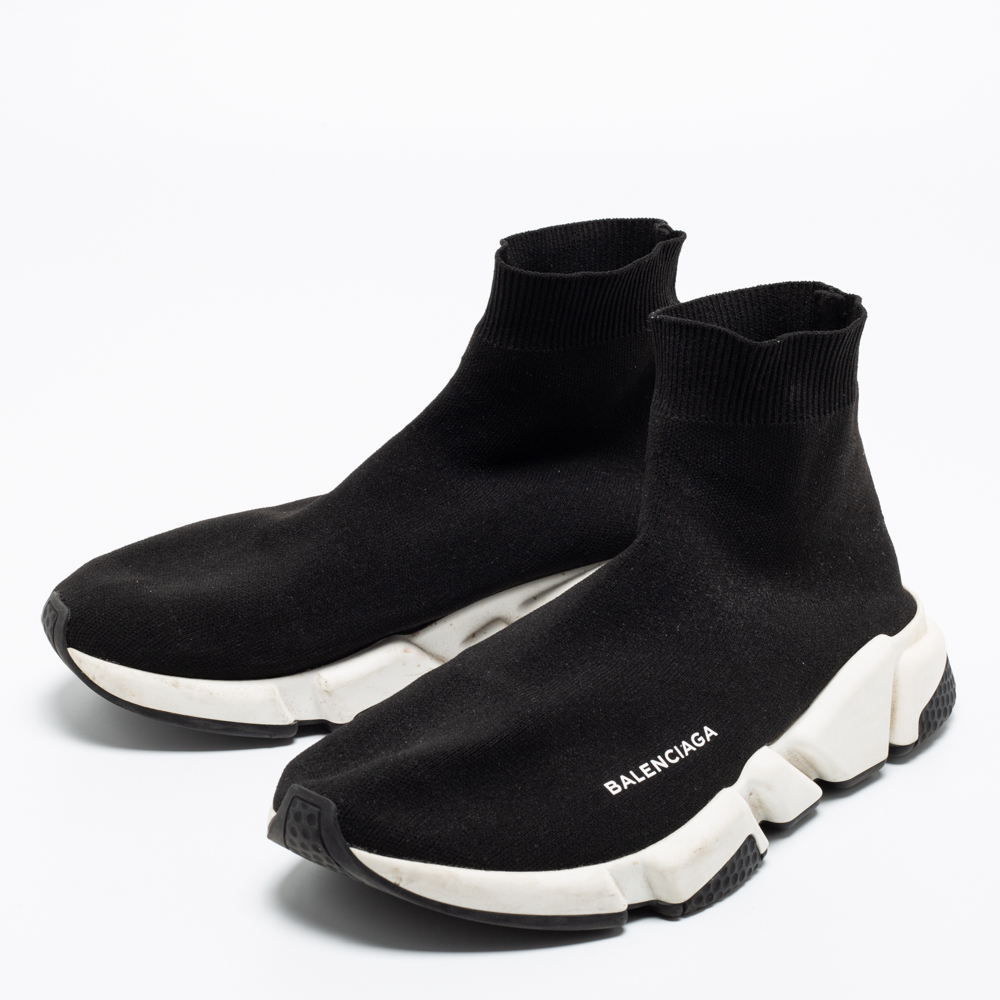 

Balenciaga Black Knit Fabric Sock Speed High-Top Sneakers Size