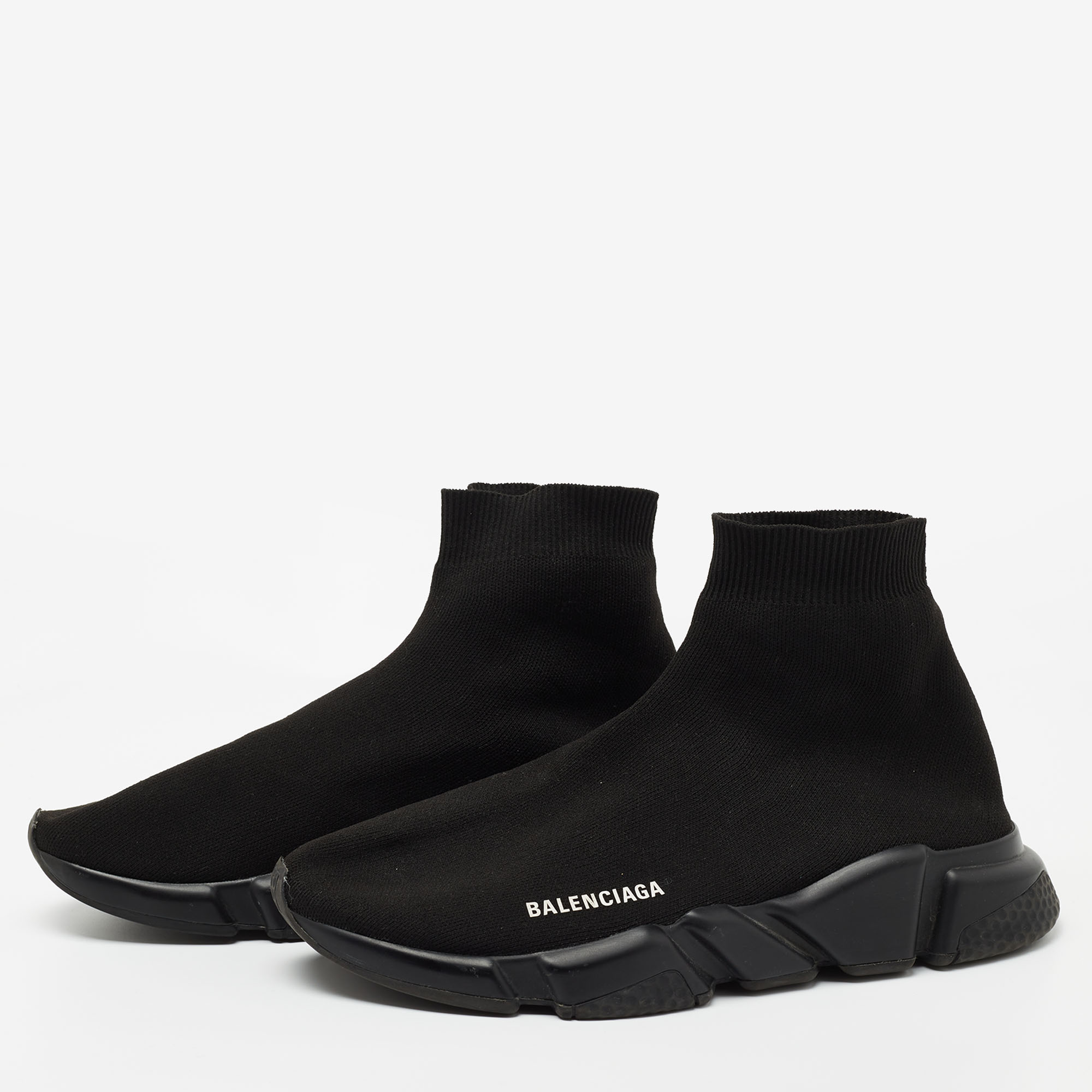 

Balenciaga Black Knit Fabric Speed Trainer Sneakers Size