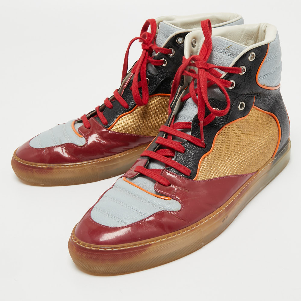 

Balenciaga Multicolor Patent and Leather High Top Sneakers Size