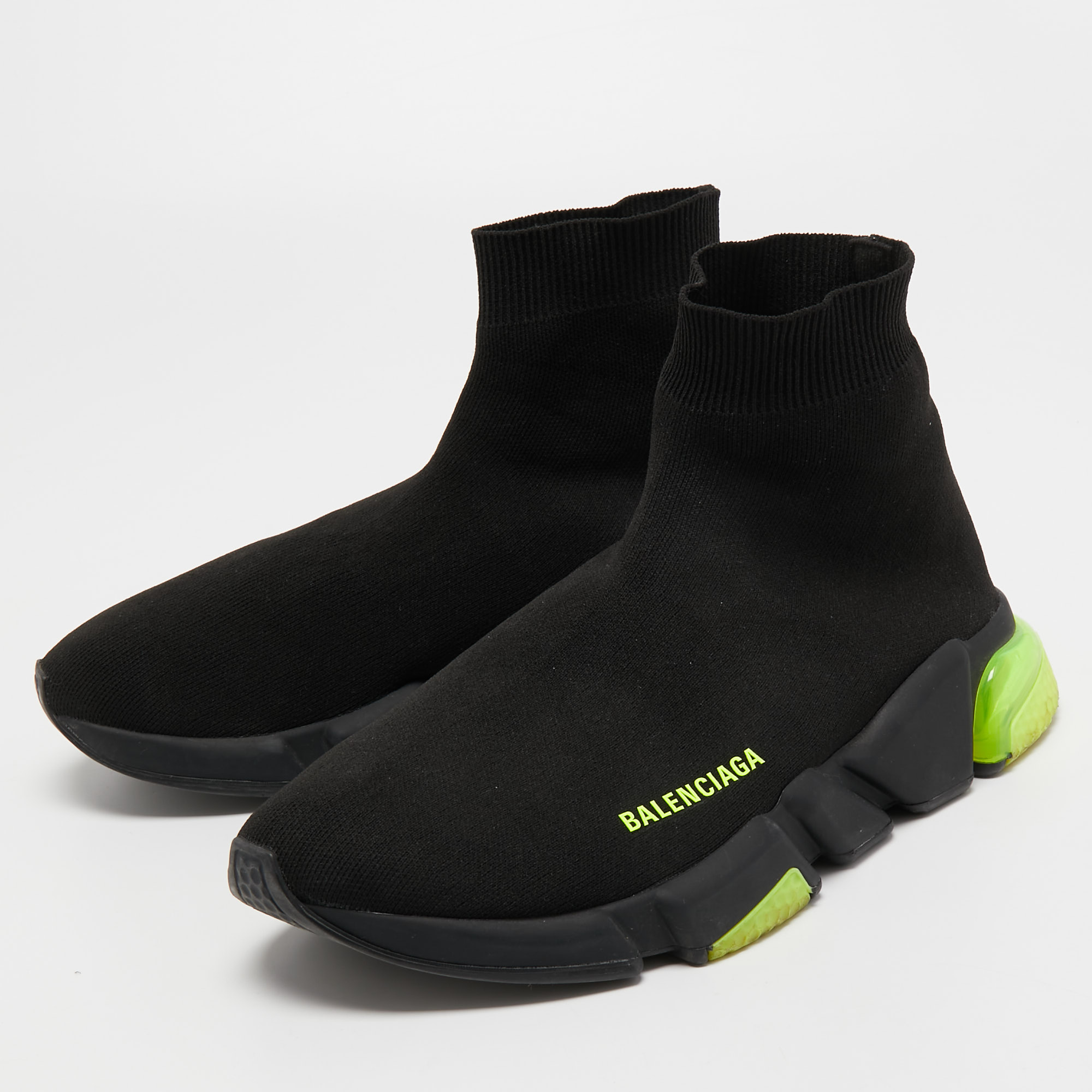 

Balenciaga Black Knit Fabric Speed Trainer Sneakers Size