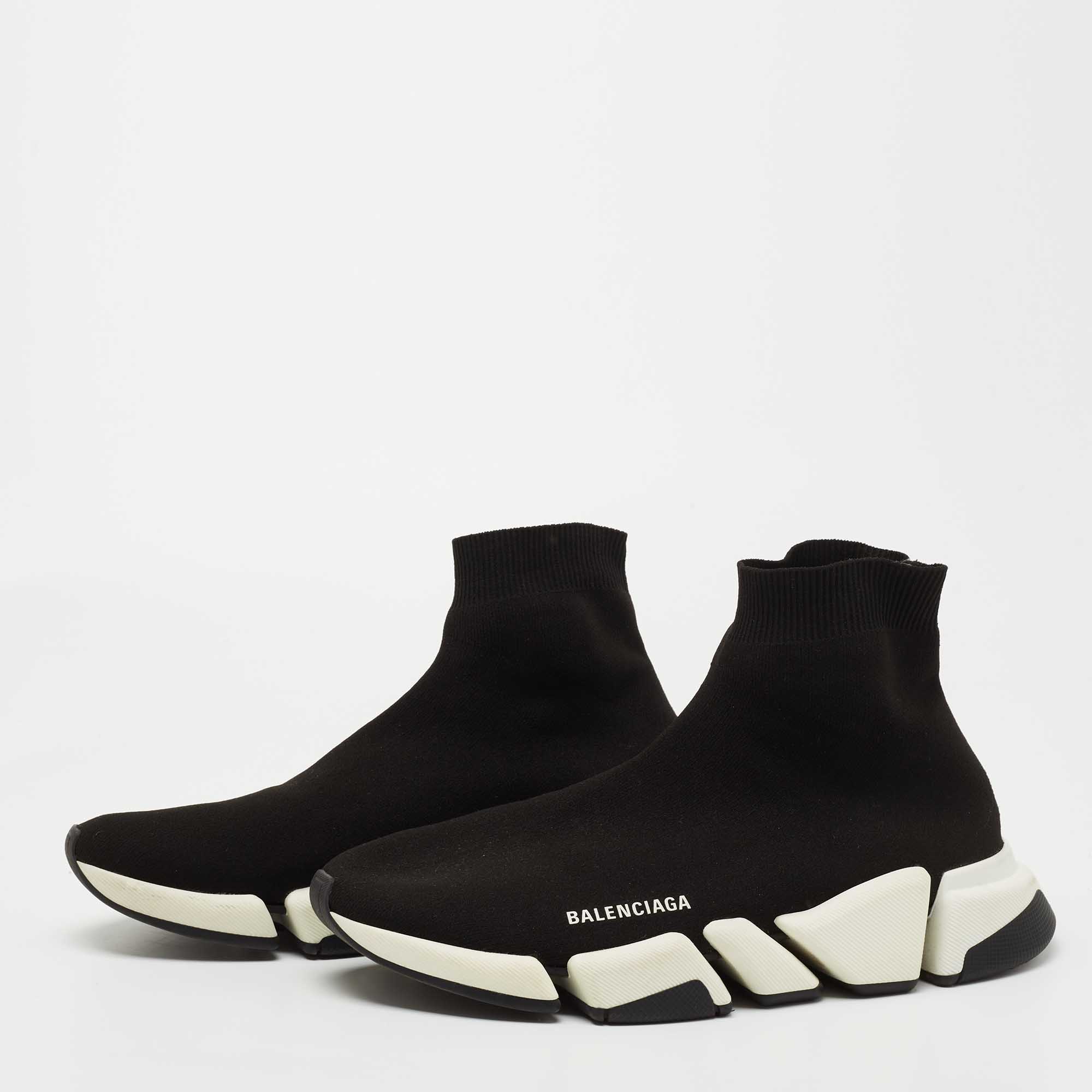 

Balenciaga Black Knit Fabric Speed Trainer Sneakers Size