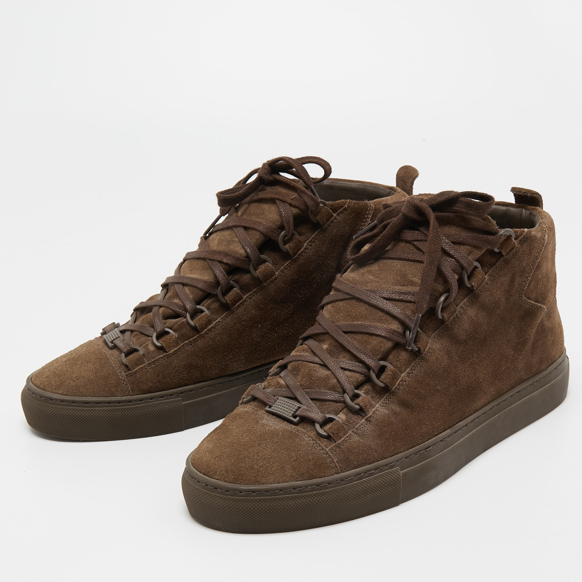 

Balenciaga Brown Suede Arena High Top Sneakers Size