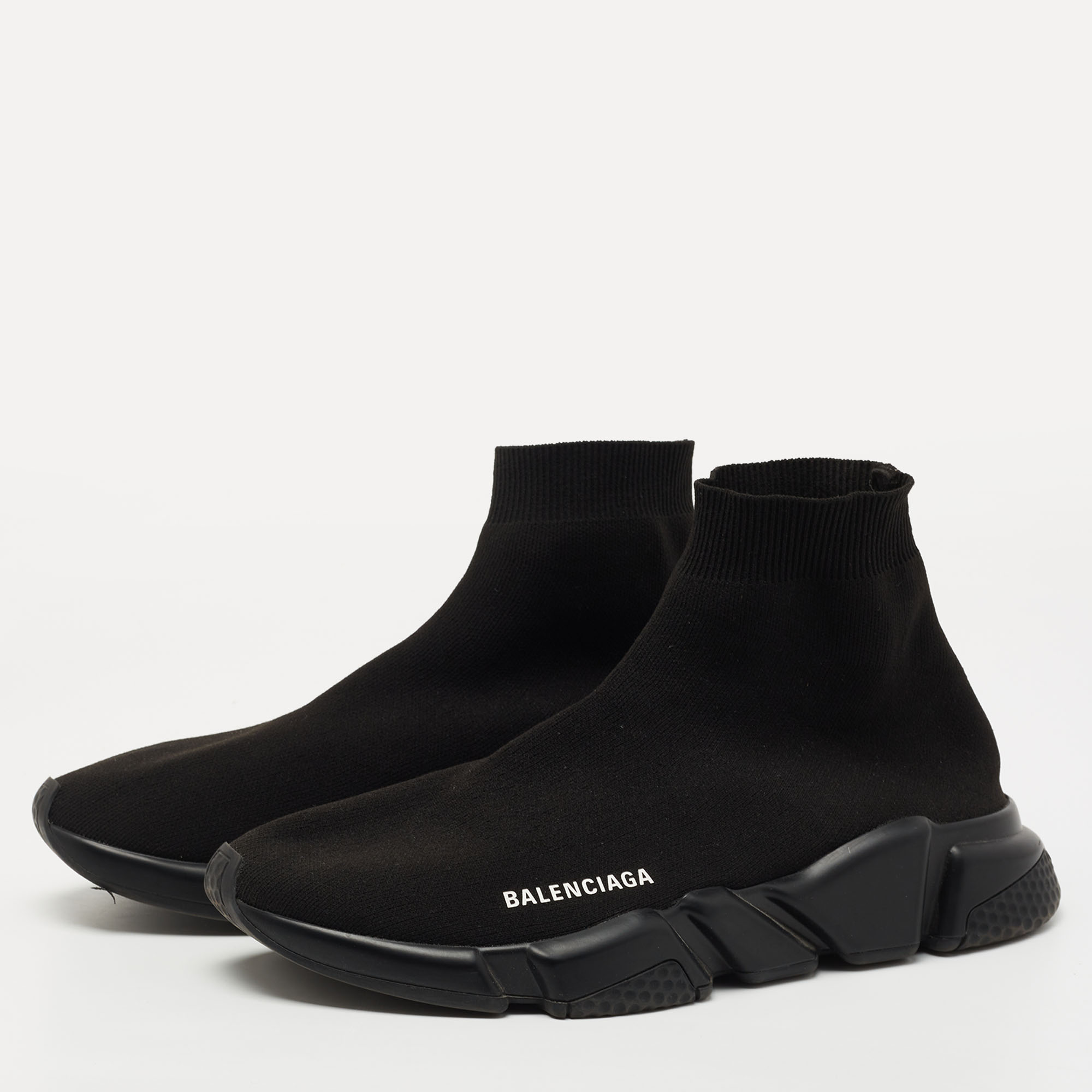 

Balenciaga Black Knit Fabric Speed Trainer Sneakers Size