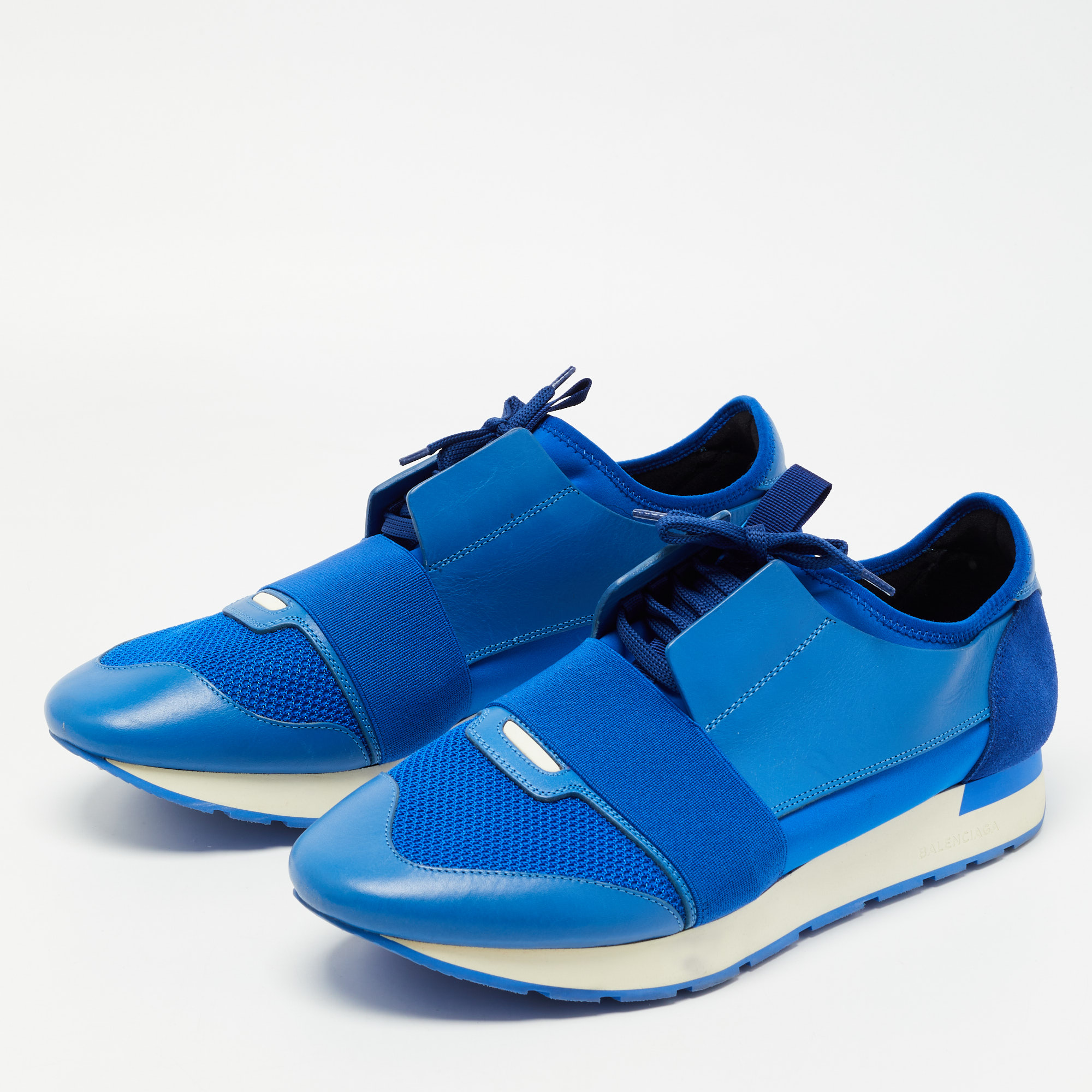 

Balenciaga Blue Leather and Mesh Race Runner Sneakers Size