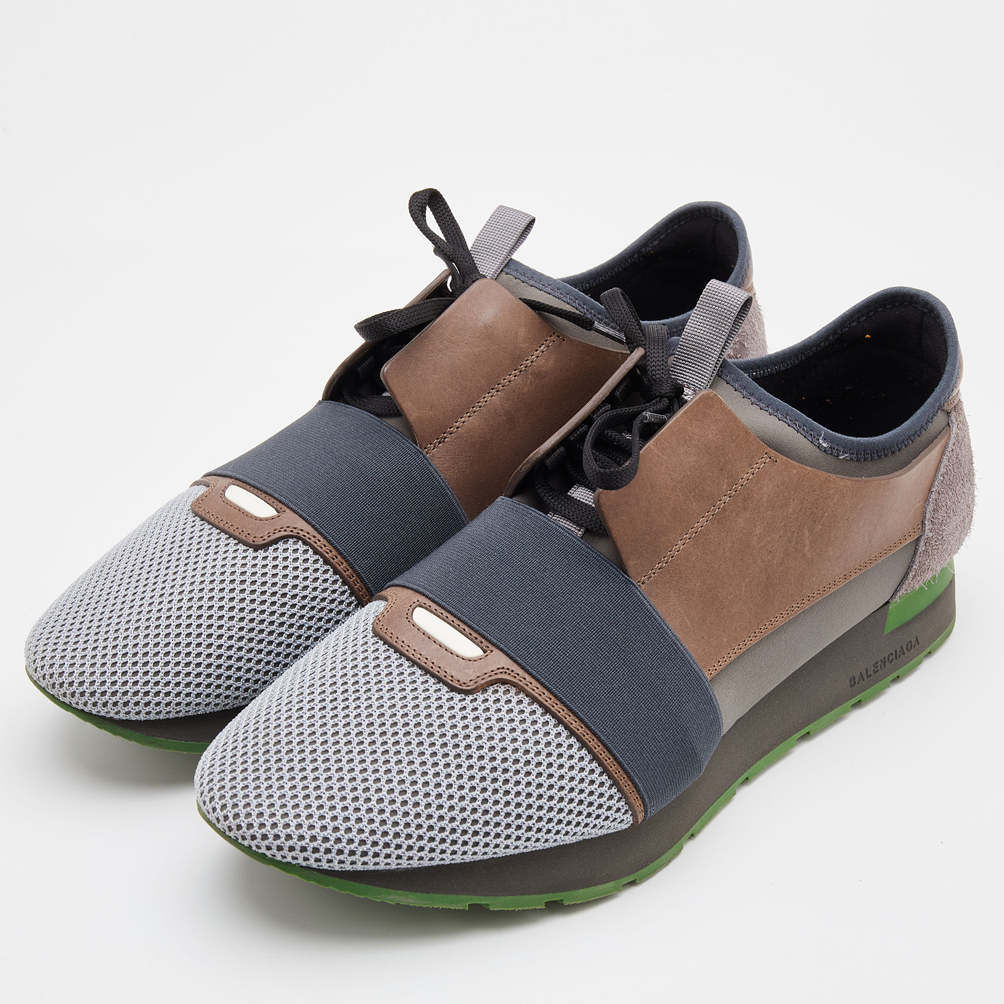 

Balenciaga Multicolor Leather, Suede and Mesh Race Runner Sneakers Size
