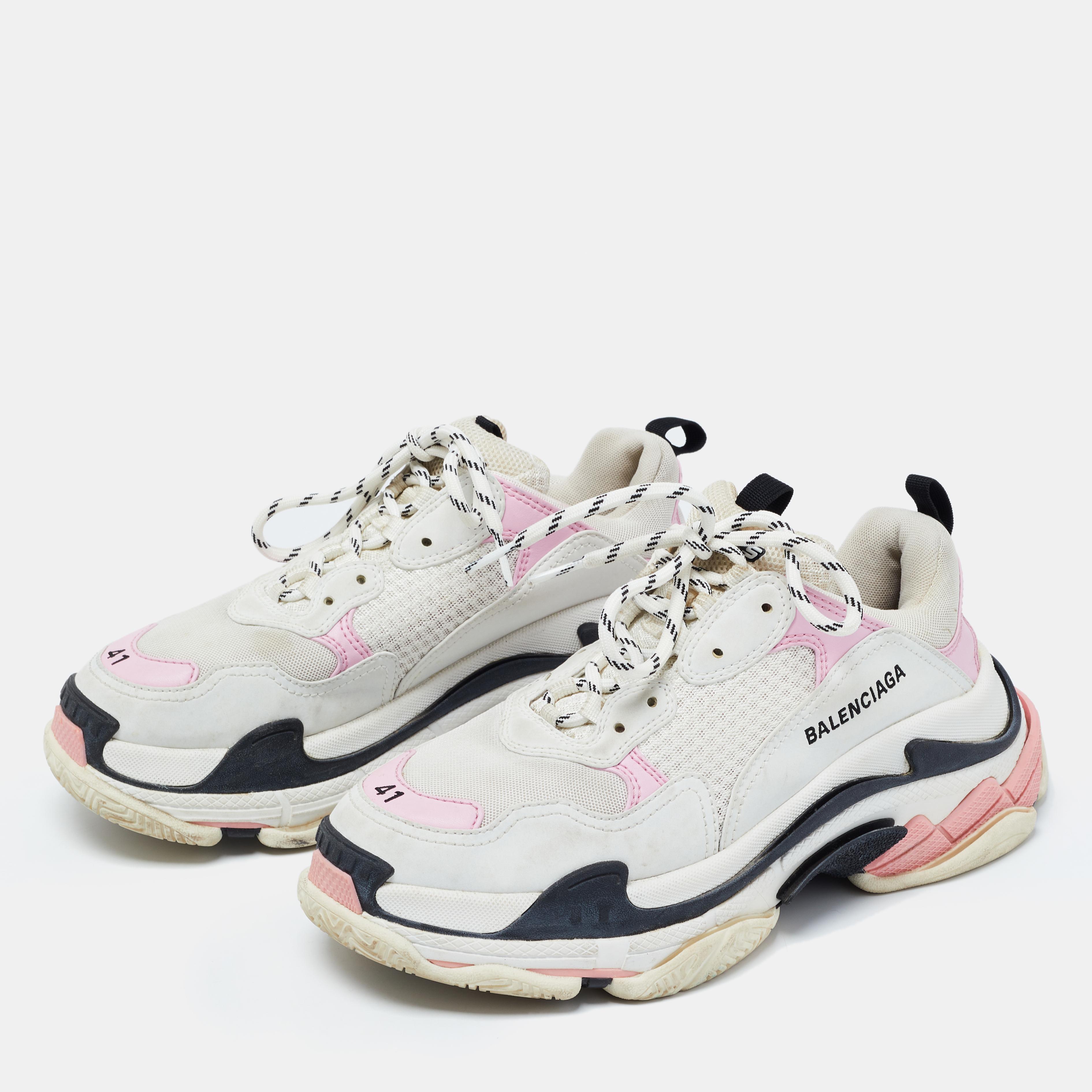 

Balenciaga Multicolor Leather and Fabric Triple S Sneakers Size