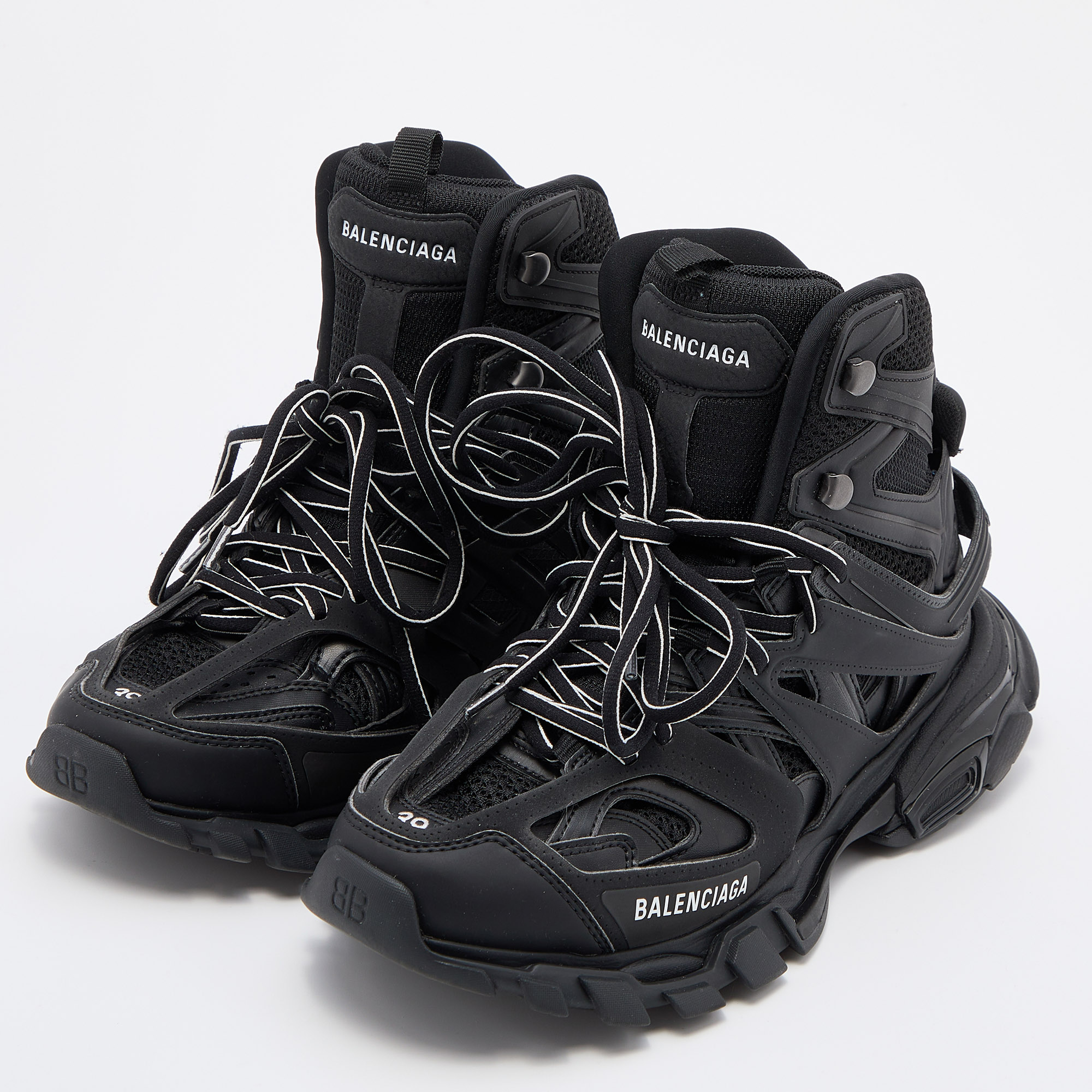 

Balenciaga Black Leather and Mesh Track Hike Sneakers Size