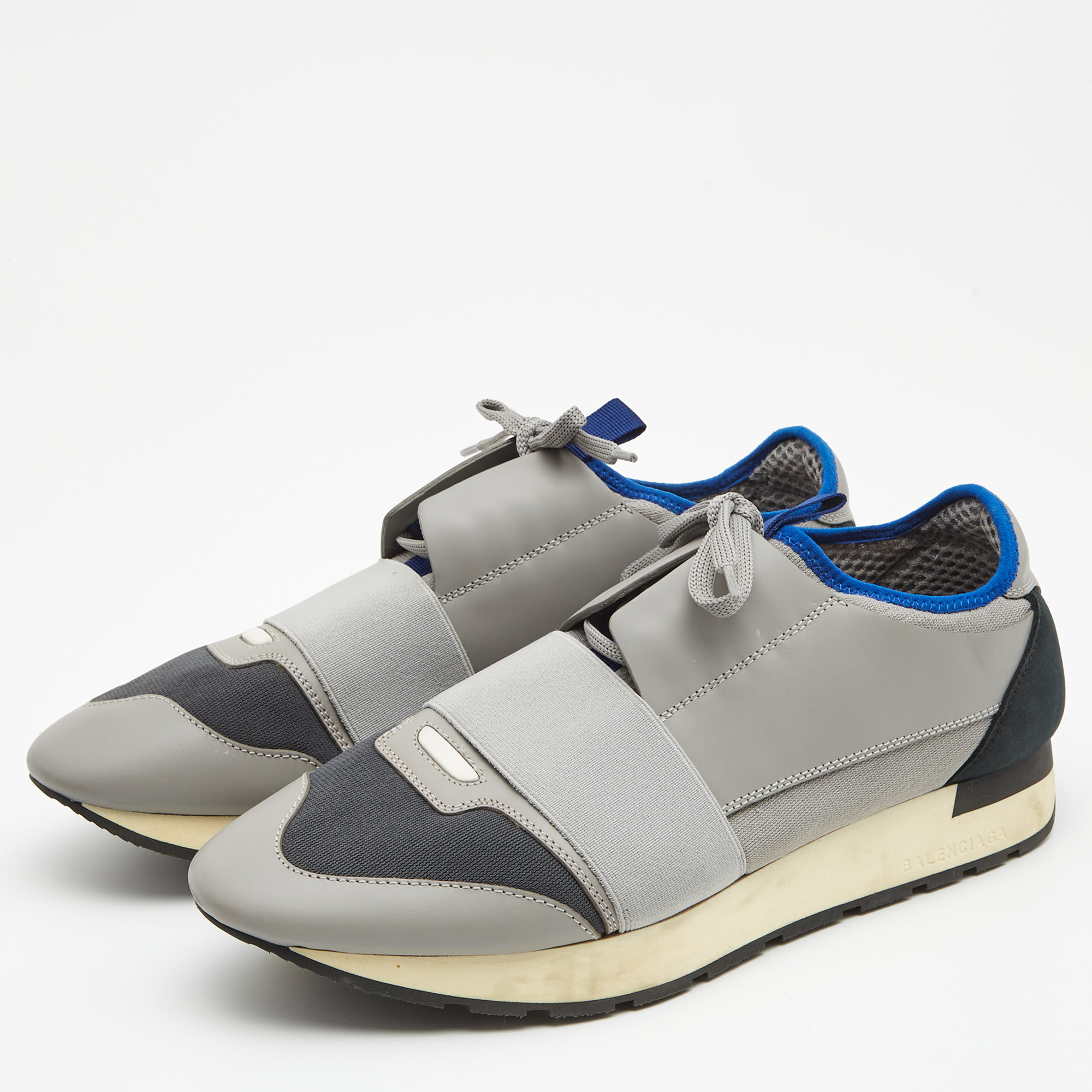 

Balenciaga Grey Leather and Fabric Race Runner Sneakers Size