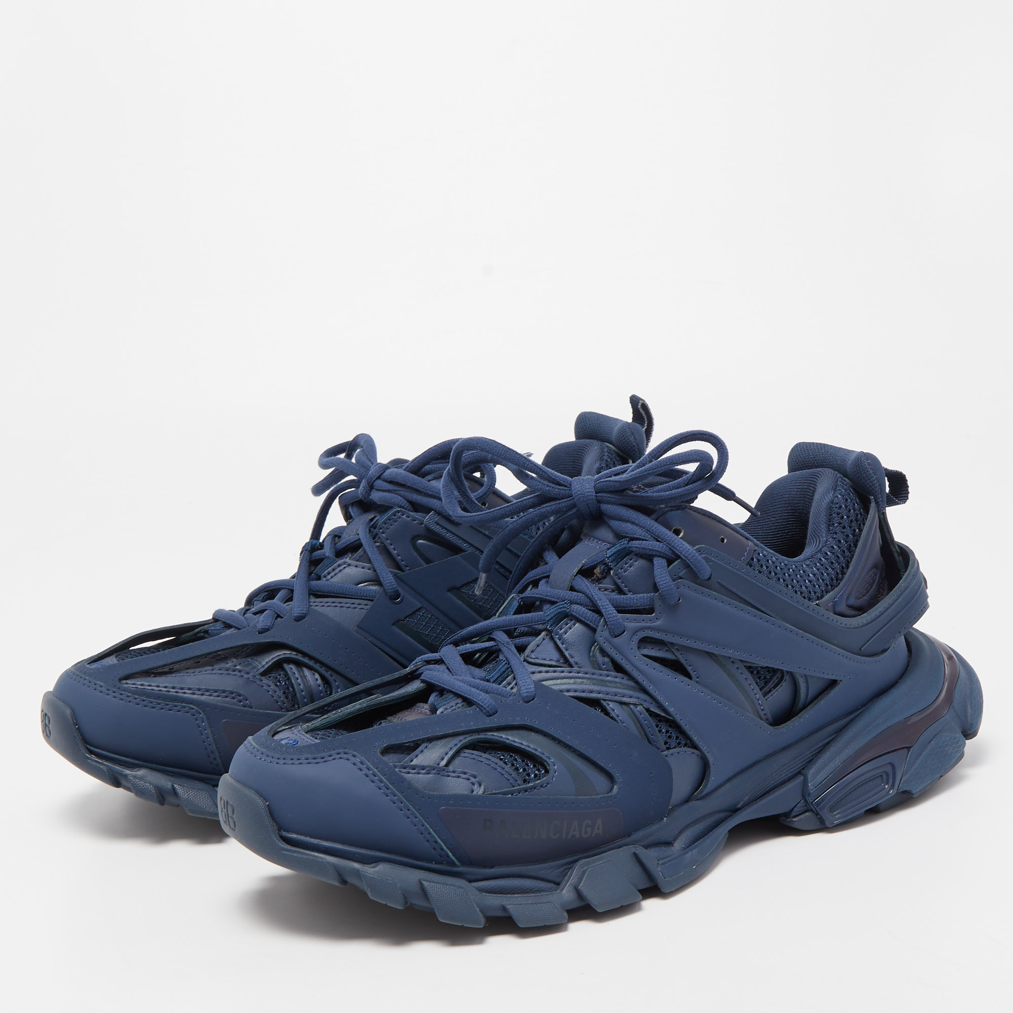 

Balenciaga Blue Leather and Mesh track Sneakers Size