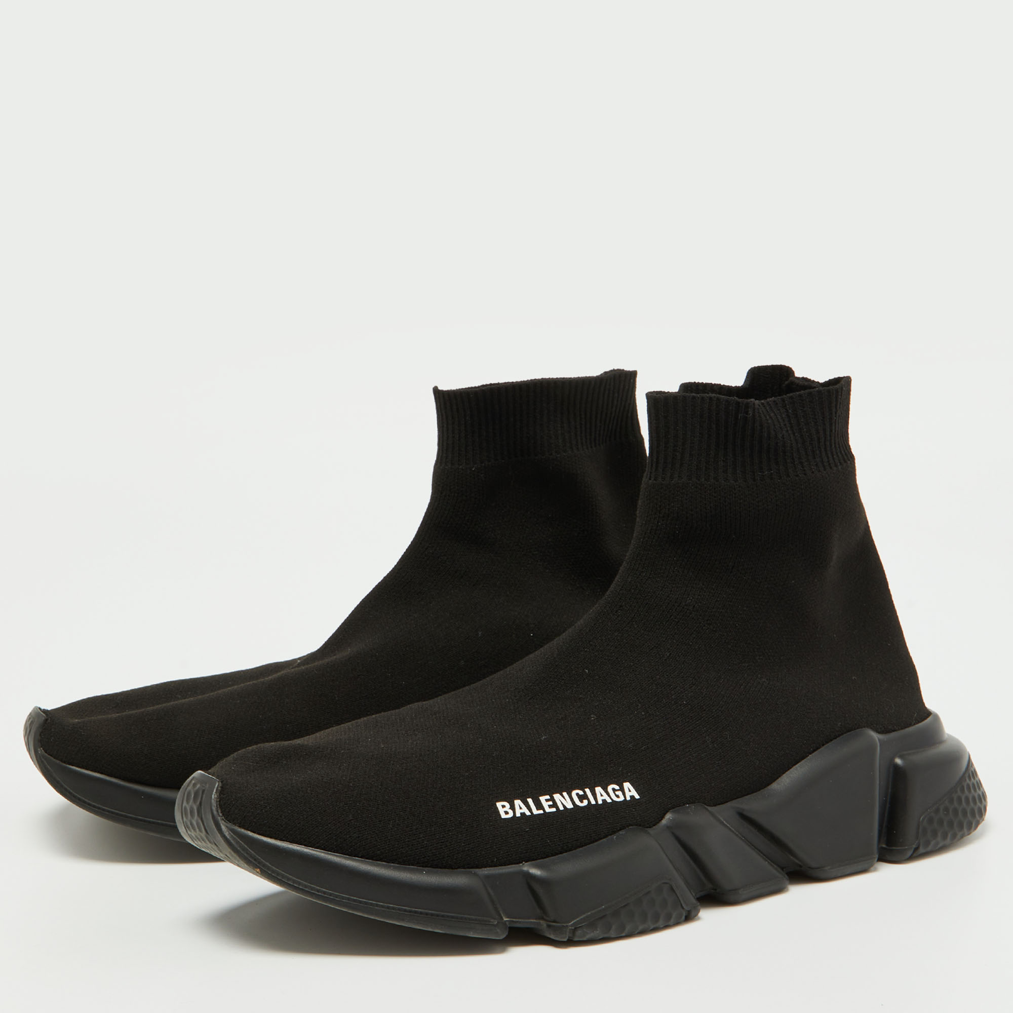 

Balenciaga Black Knit Fabric Speed Trainer Sneakers Size