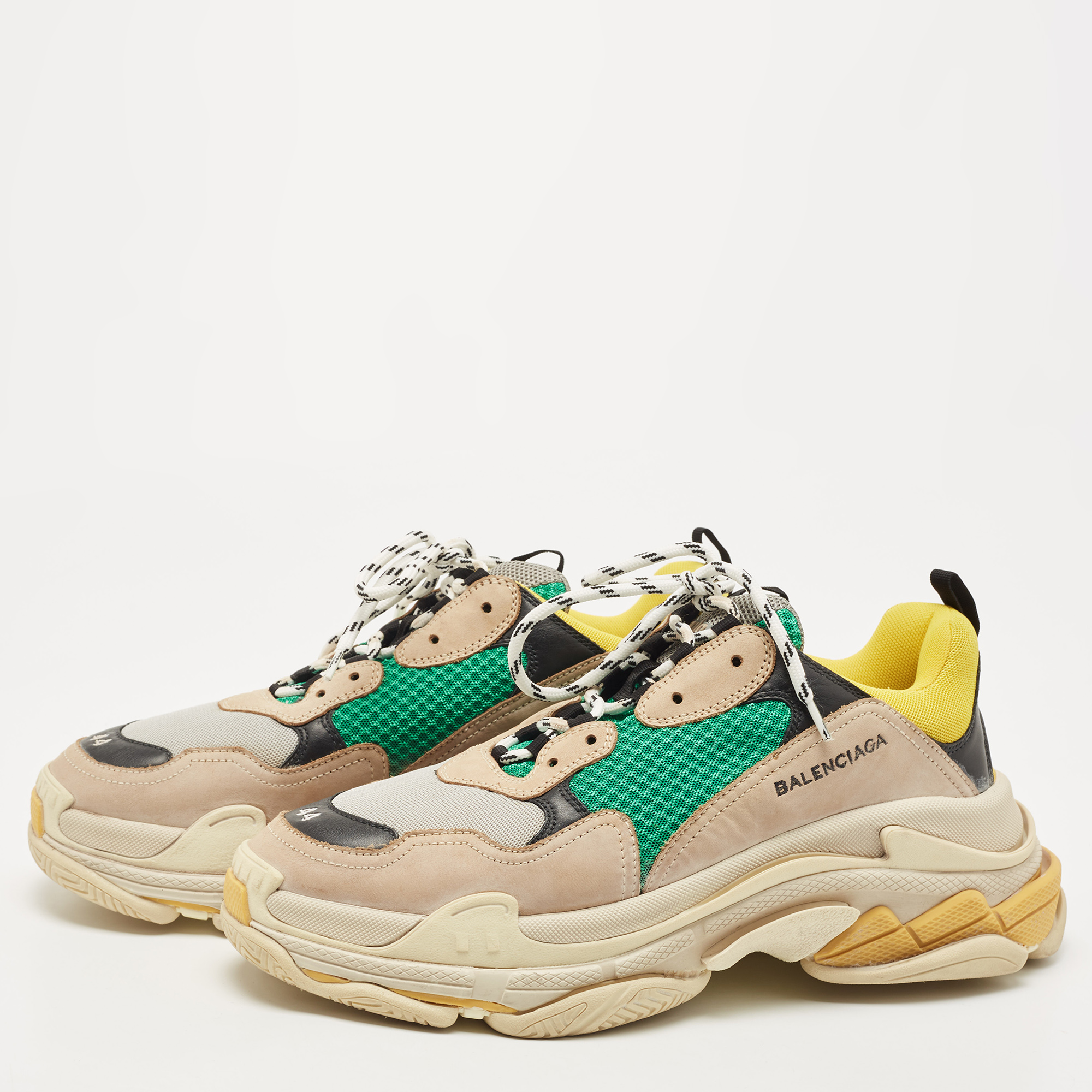 

Balenciaga Multicolor Mesh and Leather Triple S Sneakers Size