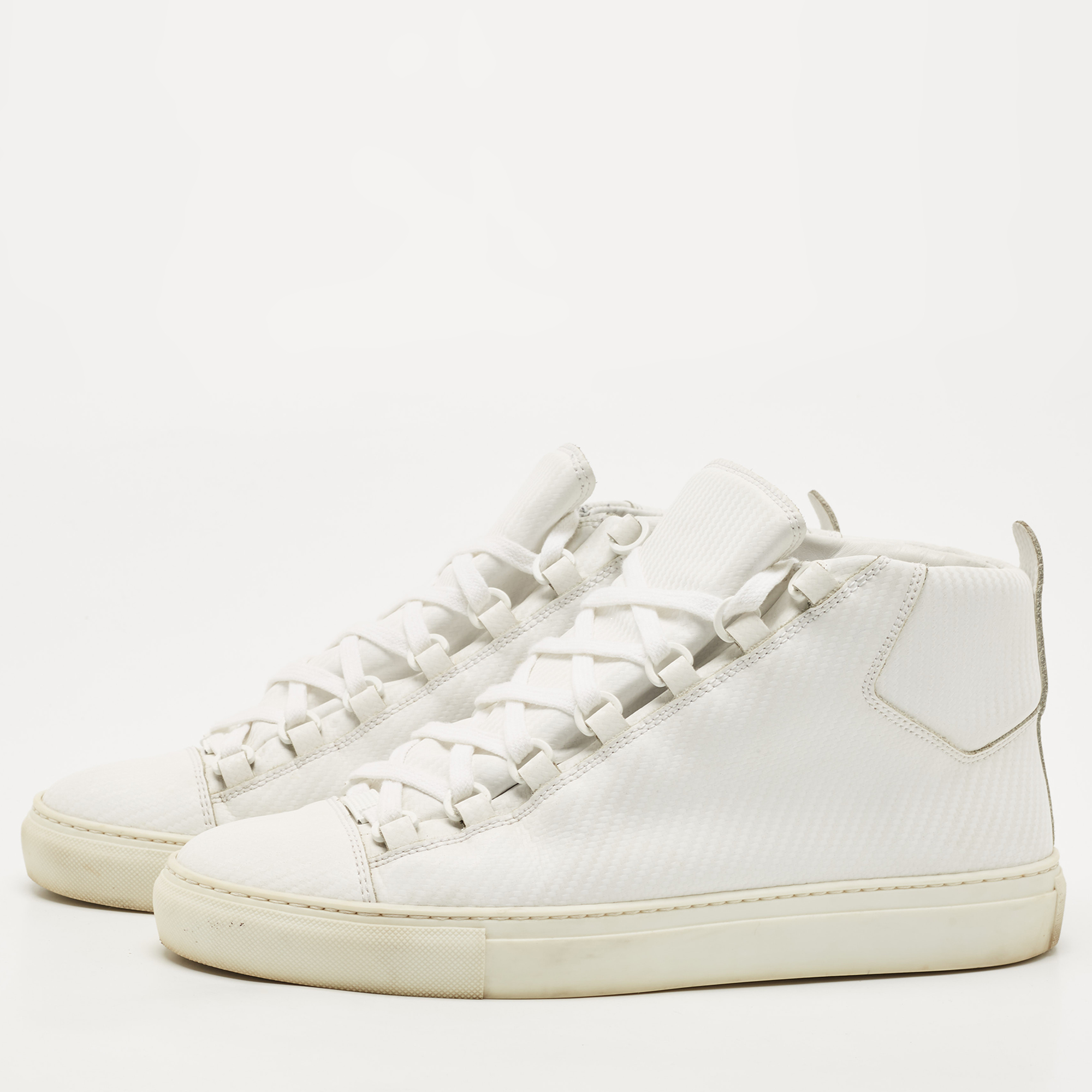 

Balenciaga White Leather Arena High Top Sneakers Size
