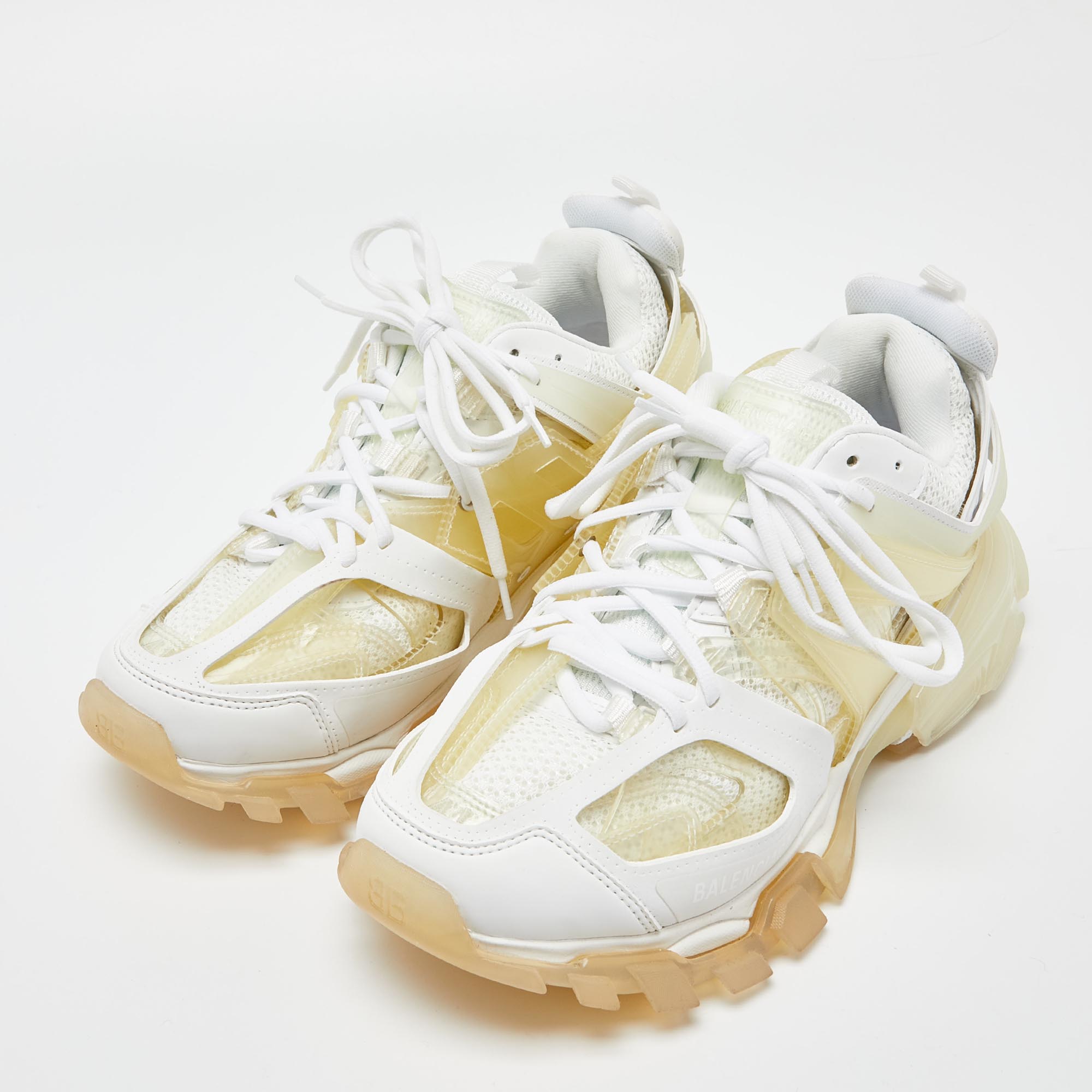 

Balenciaga White Rubber and Mesh Track Trainer Sneakers Size