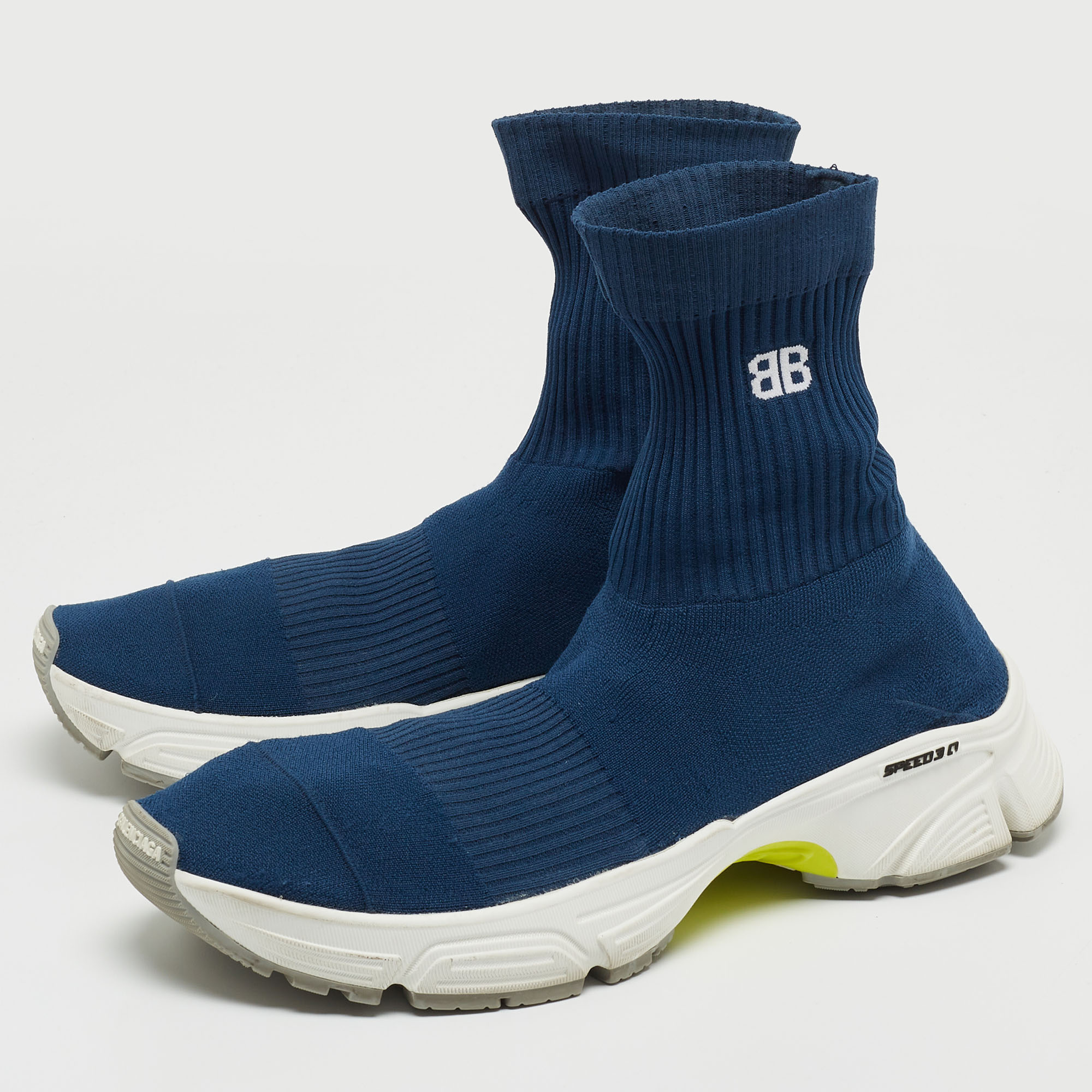 

Balenciaga Blue Knit Fabric Speed Trainer Sneakers Size