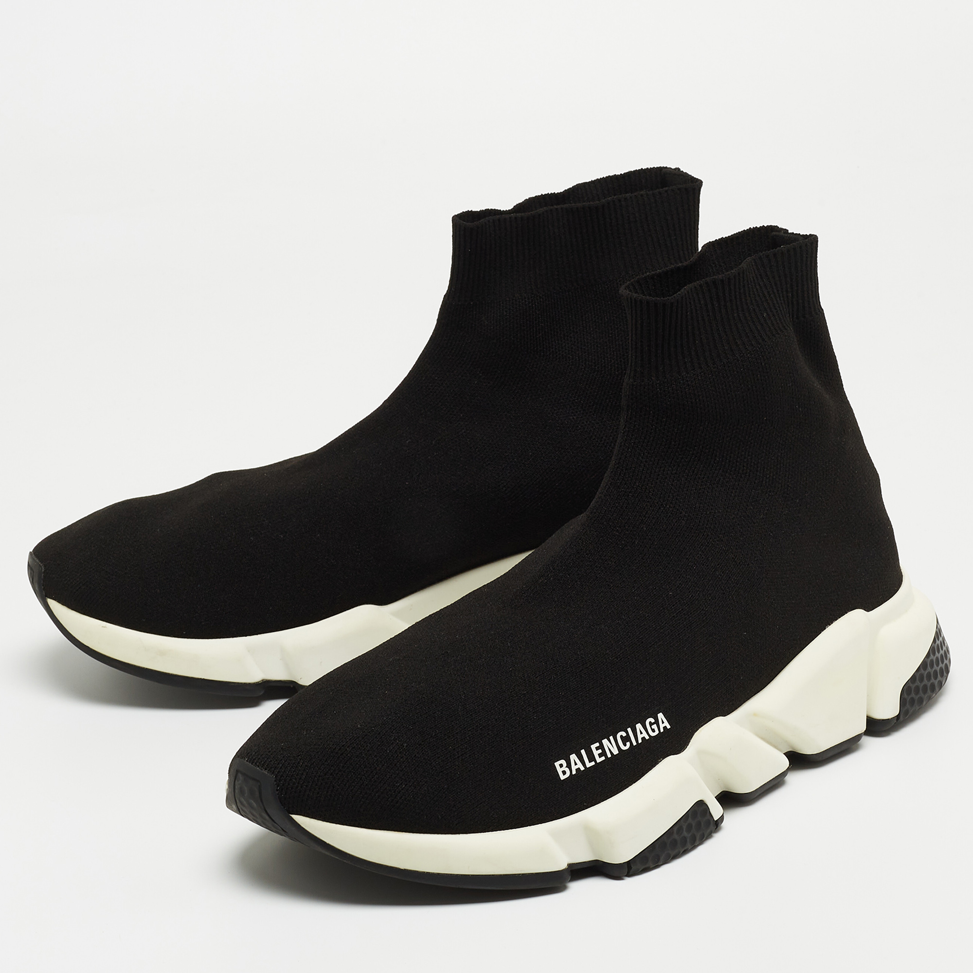 

Balenciaga Black Knit Fabric Speed Trainer Sneakers Size