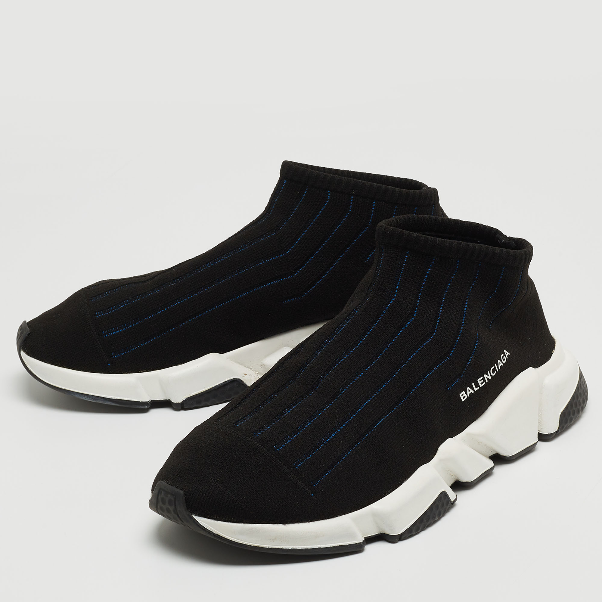 

Balenciaga Black Knit Fabric Speed Trainer Sneakers Size