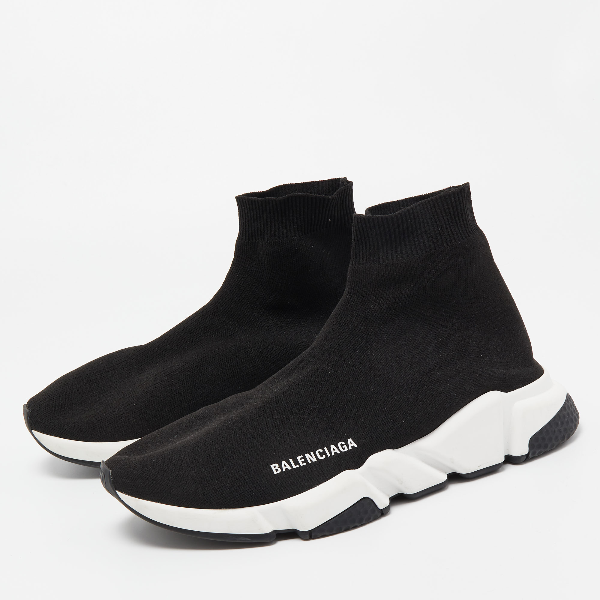 

Balenciaga Black Knit Fabric Speed Trainer Sneakers Size