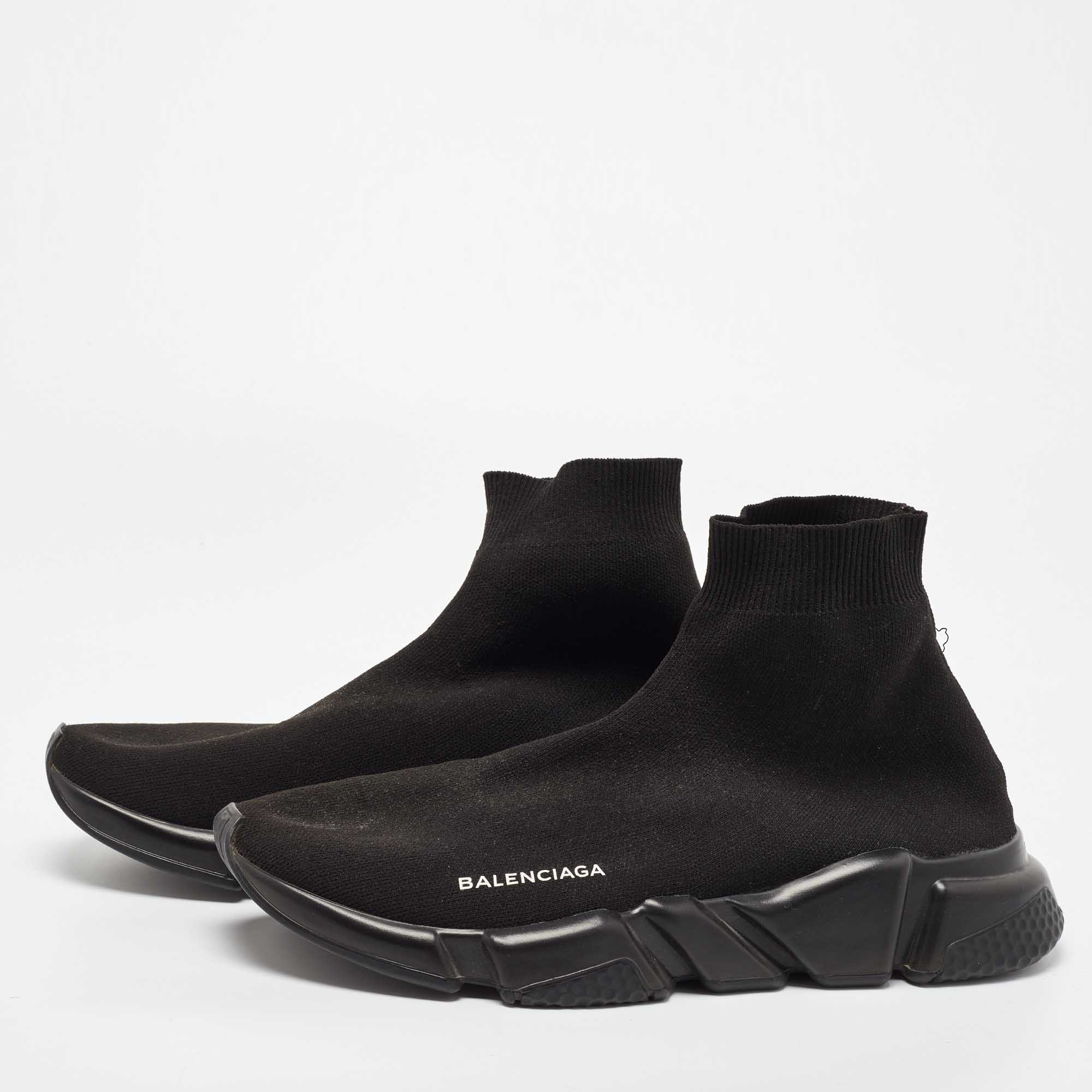 

Balenciaga Black Fabric Speed Sneakers Size