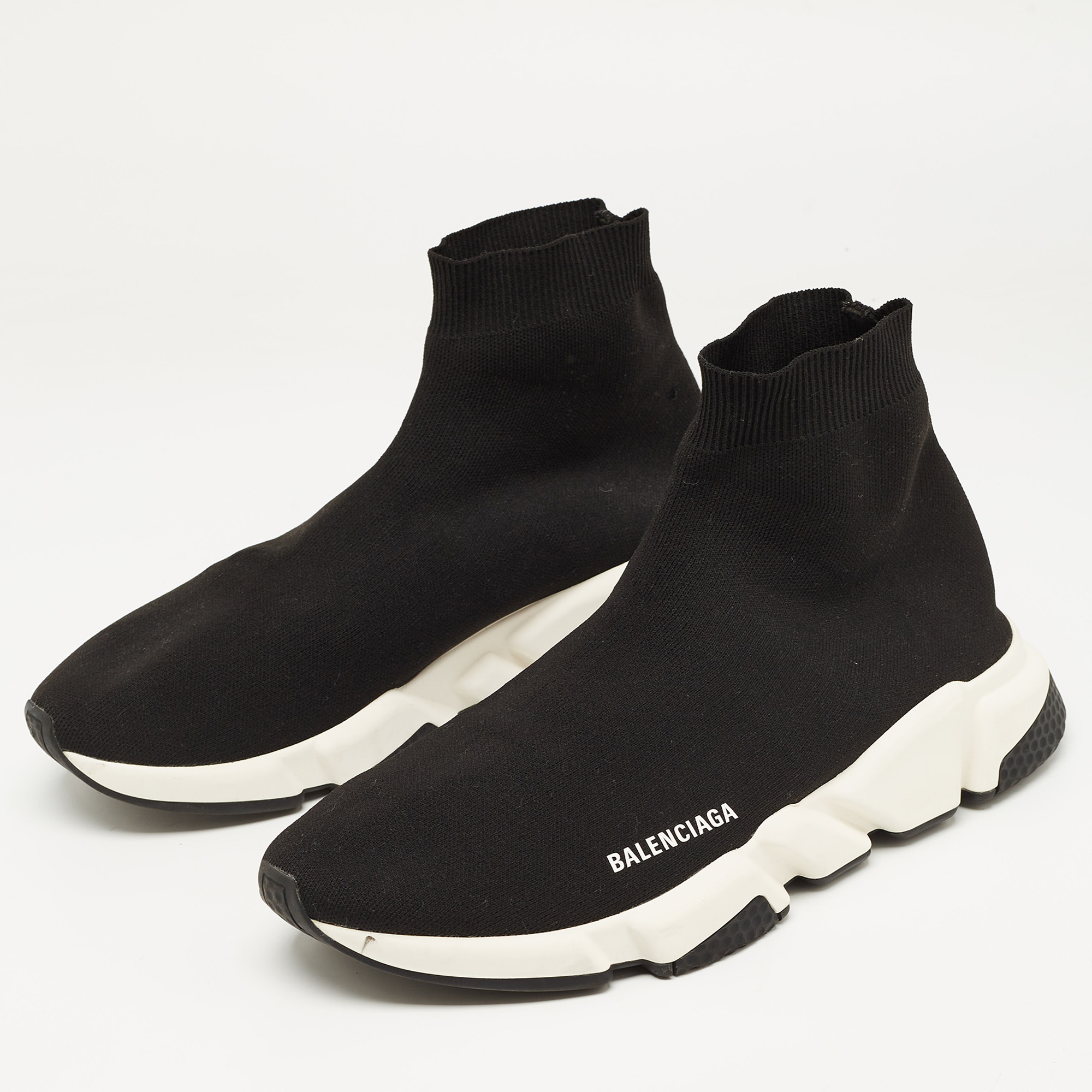 

Balenciaga Black Knit Fabric Speed Trainer Sneakers Size