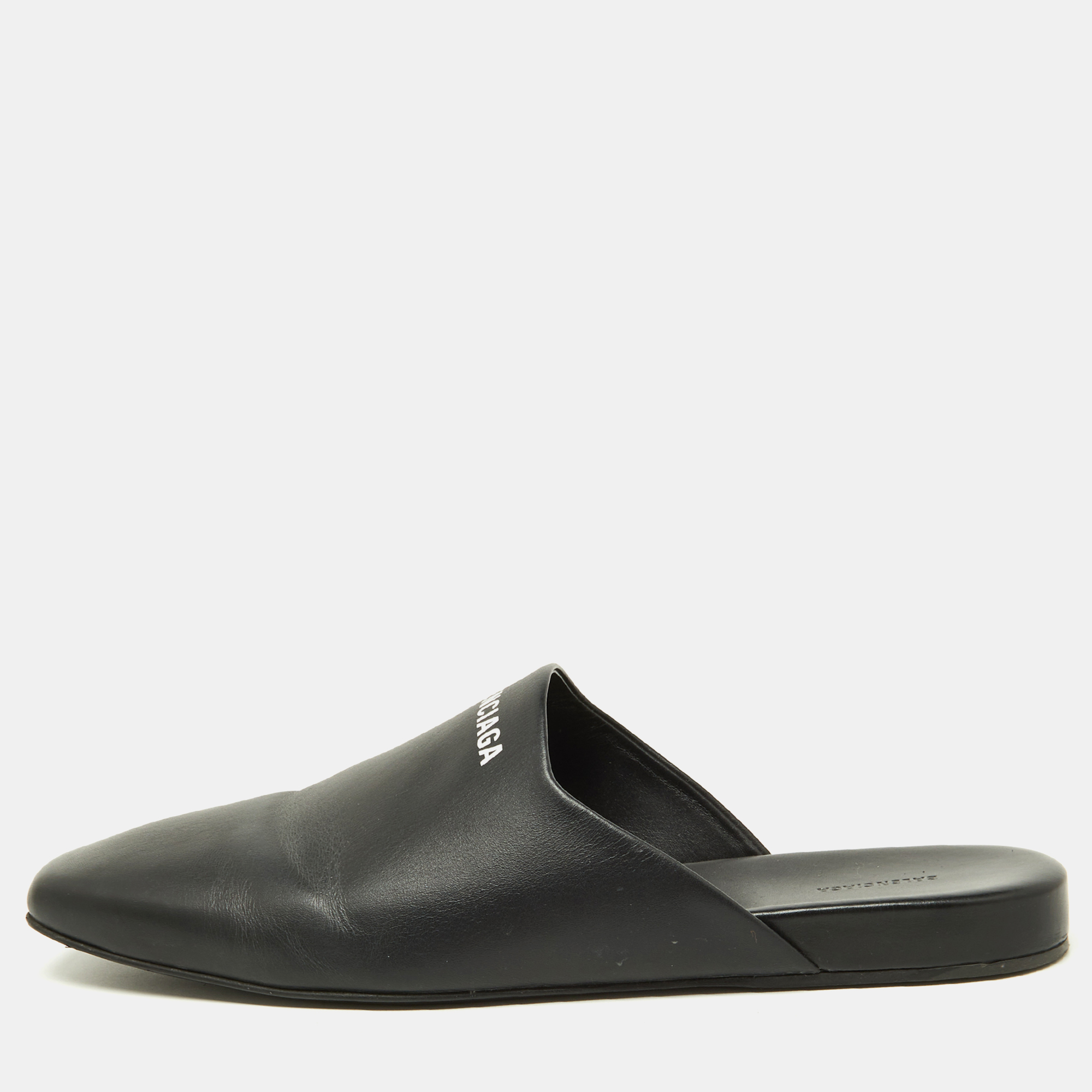 

Balenciaga Black Leather Flat Mules Size