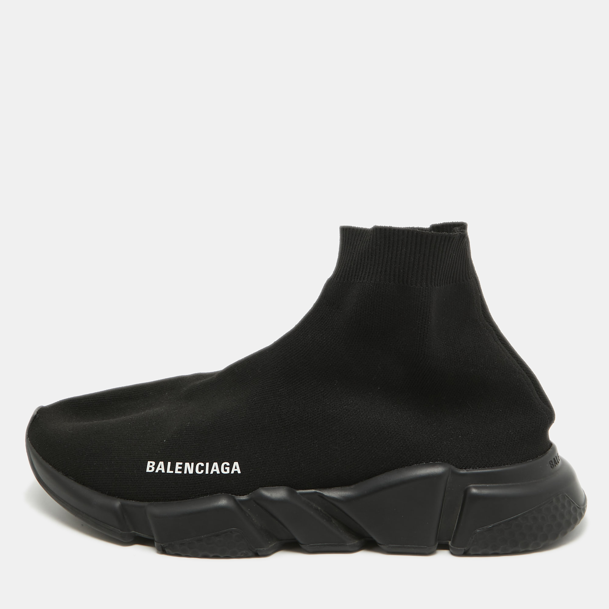 

Balenciaga Black Knit Fabric Speed Trainer Sneakers Size