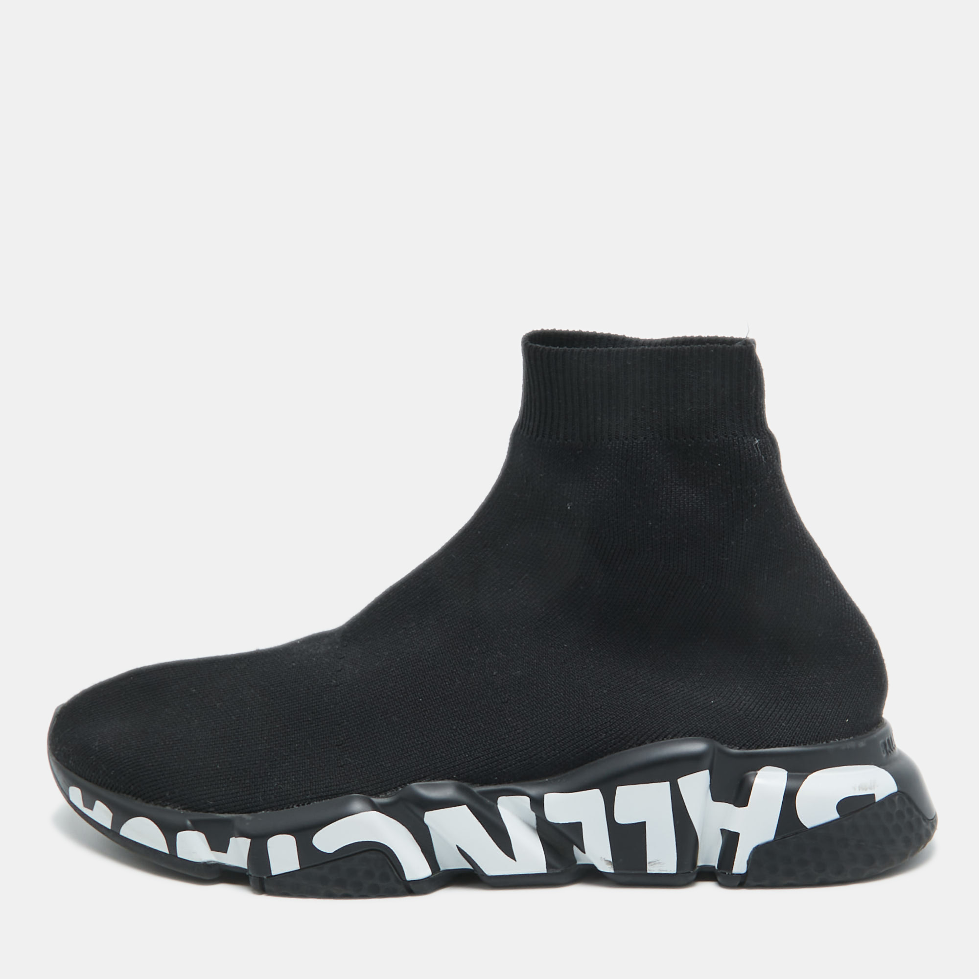 

Balenciaga Black Knit Fabric Speed Trainer Sneakers Size