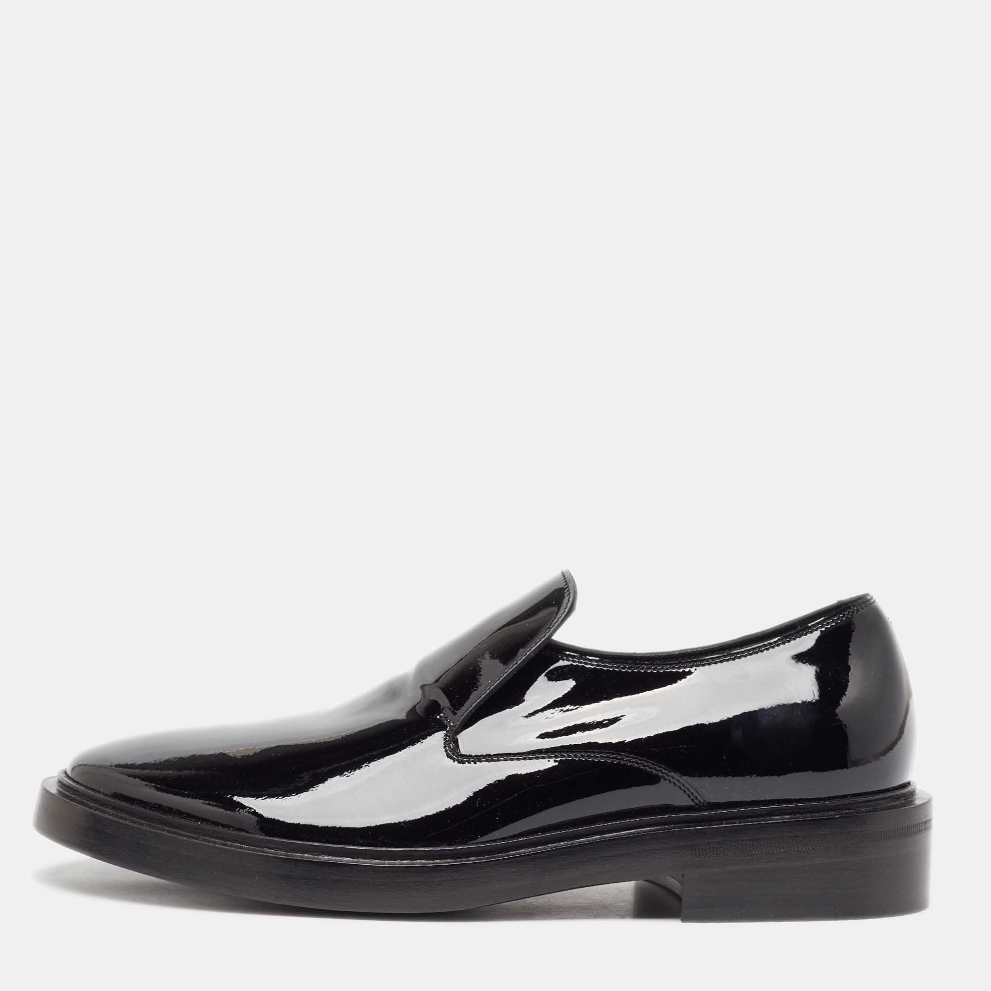 

Balenciaga Black Patent Slip On Loafers Size