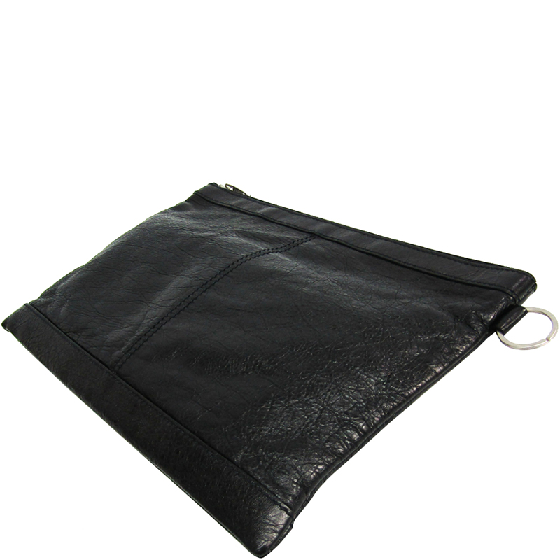 

Balenciaga Black Leather Classic Clip  Clutch