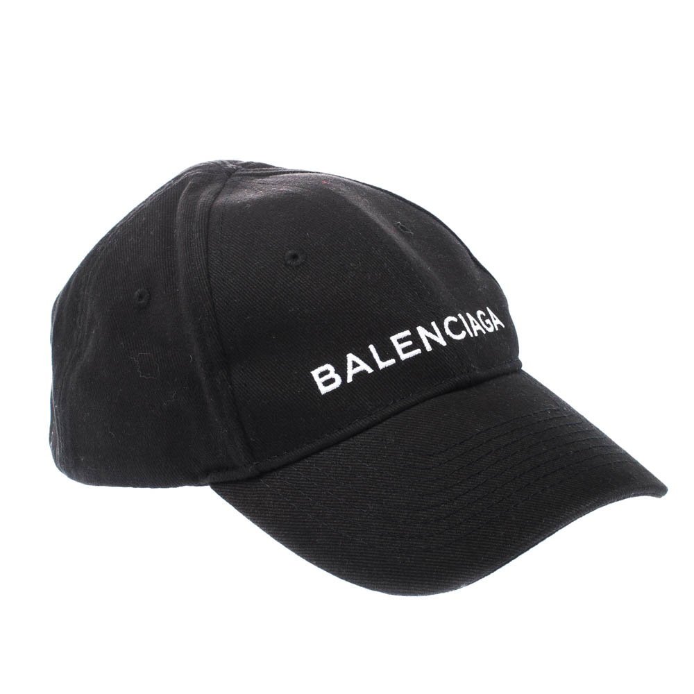 Balenciaga Black Cotton Twill Classic Baseball Cap