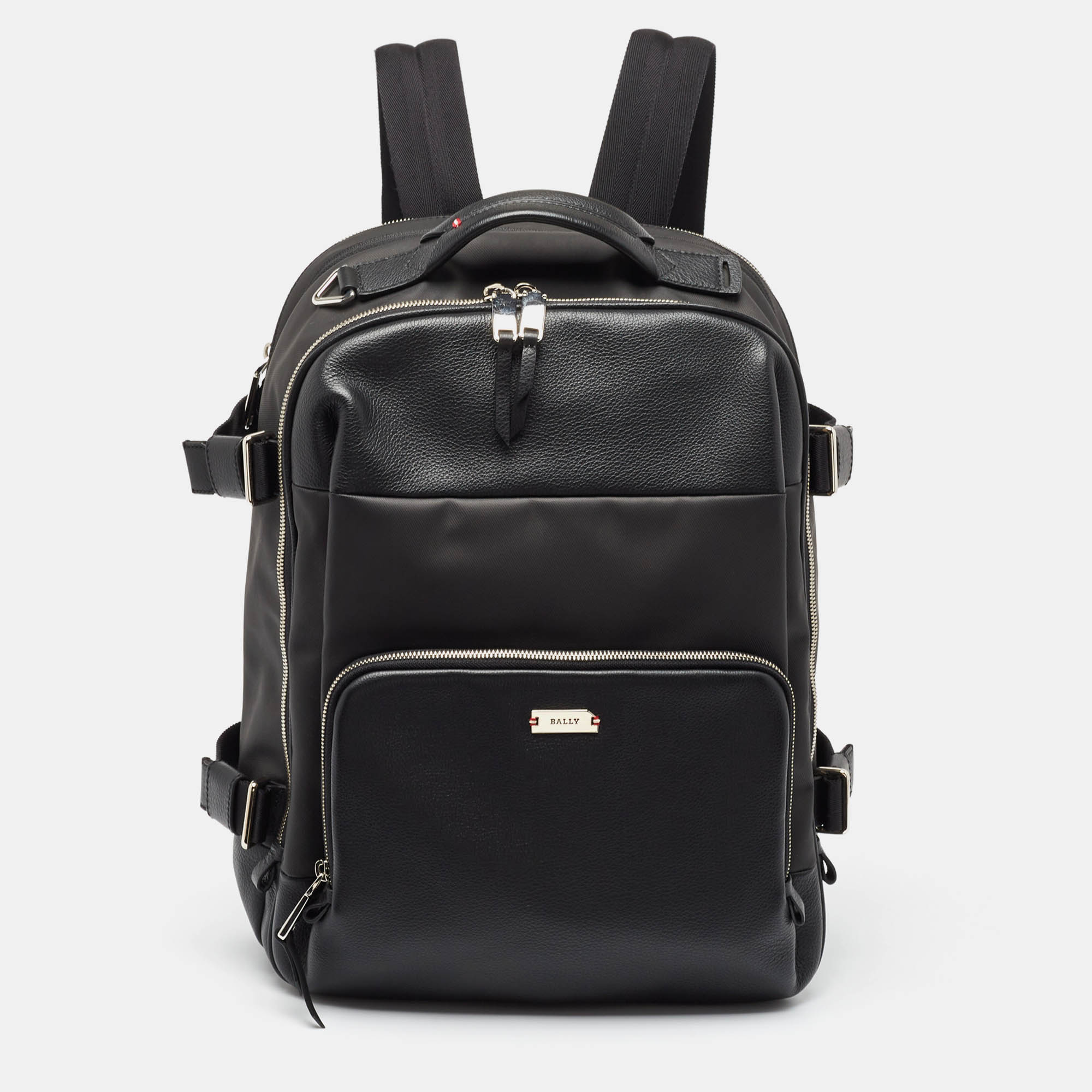 

Bally Black Mix Fabric and Leather Veltan Backpack