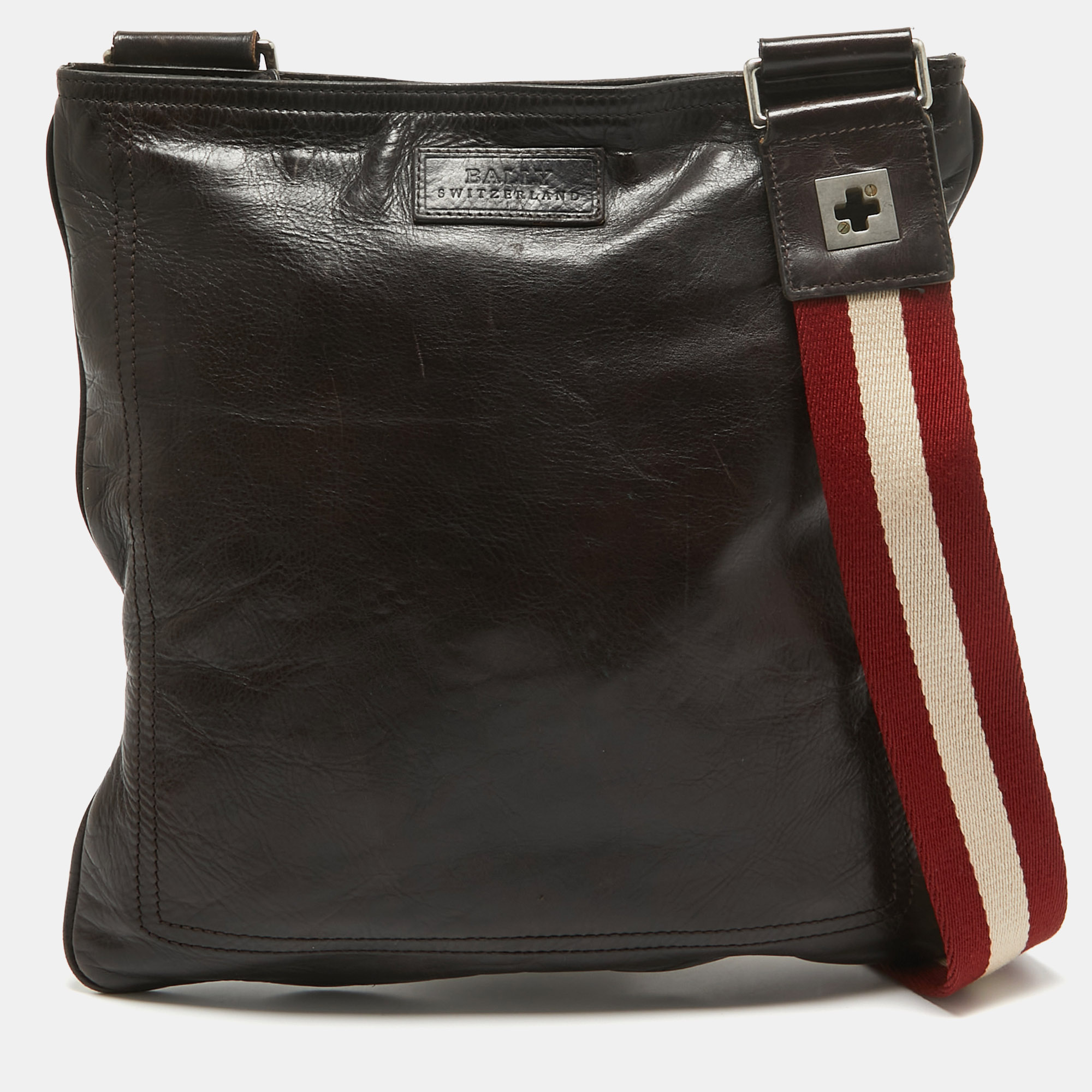 

Bally Choco Brown Leather Messenger Bag