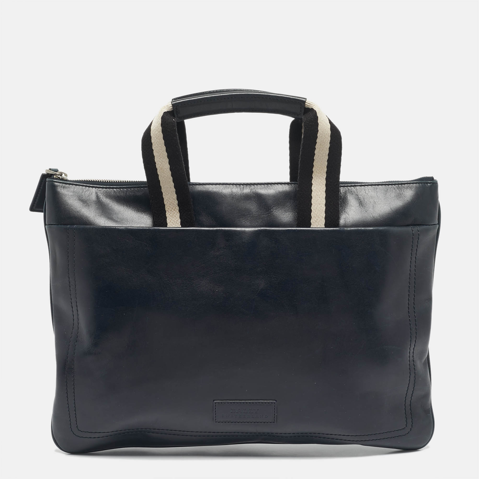 

Bally Navy Blue Leather Tigan Business Bag