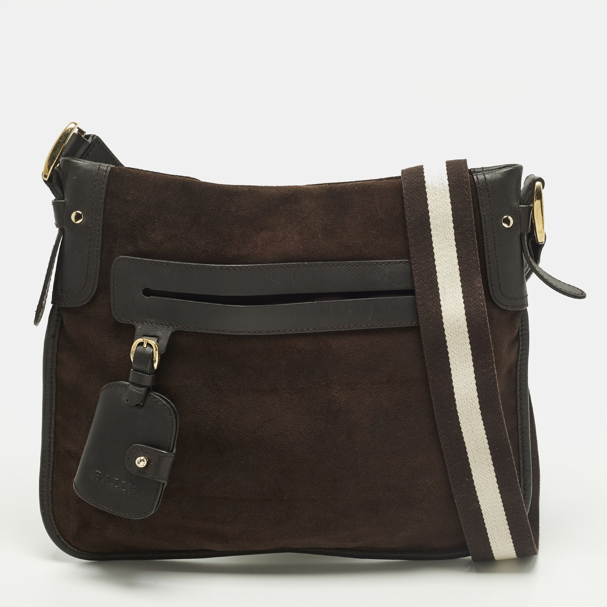 

Bally Cairo Dark Brown Leather and Suede Messenger Bag