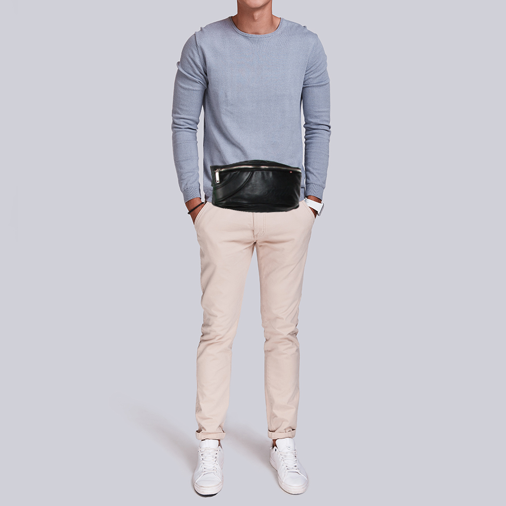 

Bally Black Leather Pocket Belt Bag