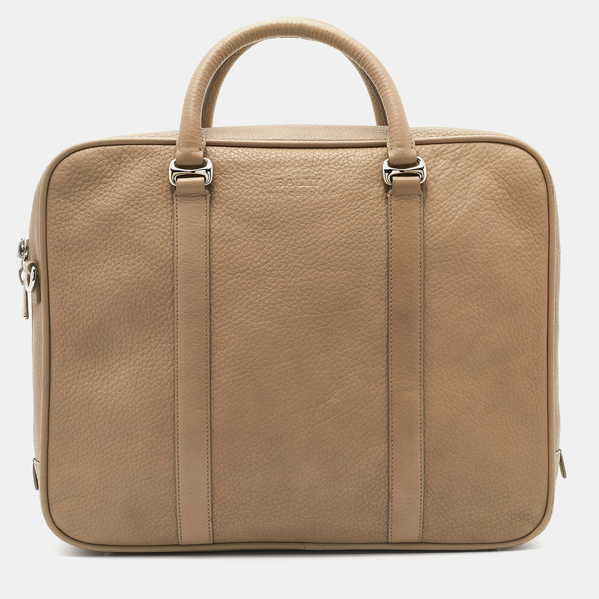 Pre-owned Bally Beige Leather Maed Laptop Bag